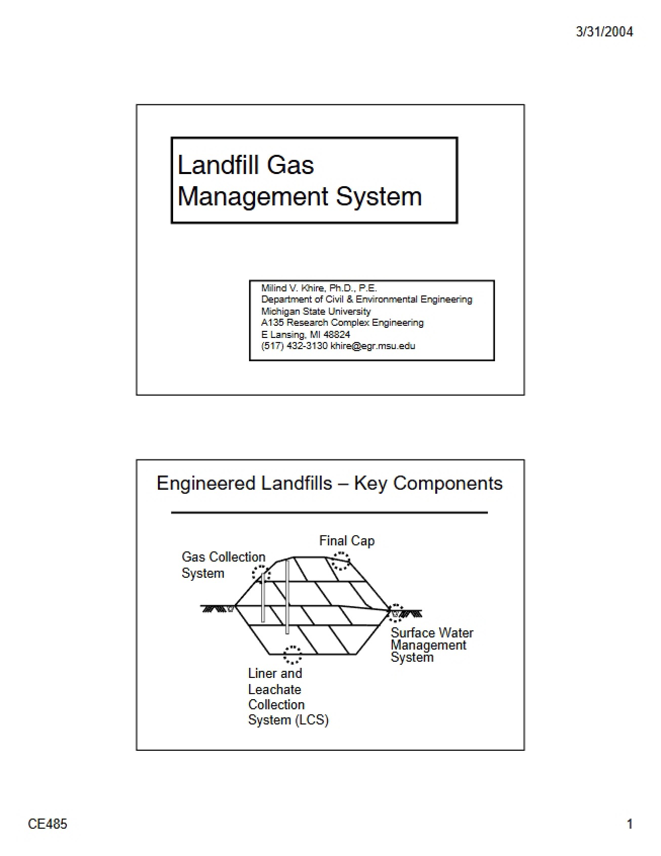 Gas in Landfills