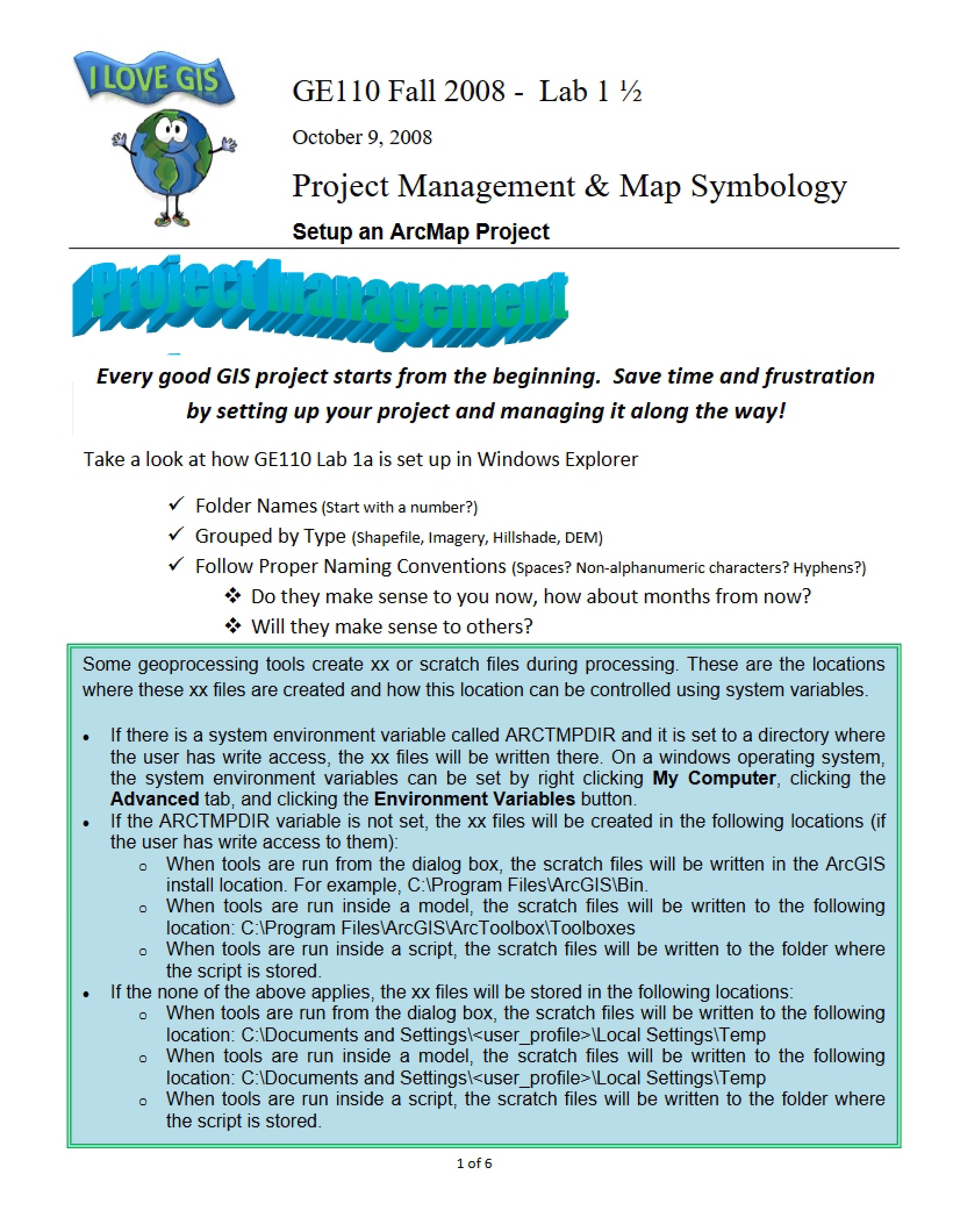 Map Symbology and Project Management