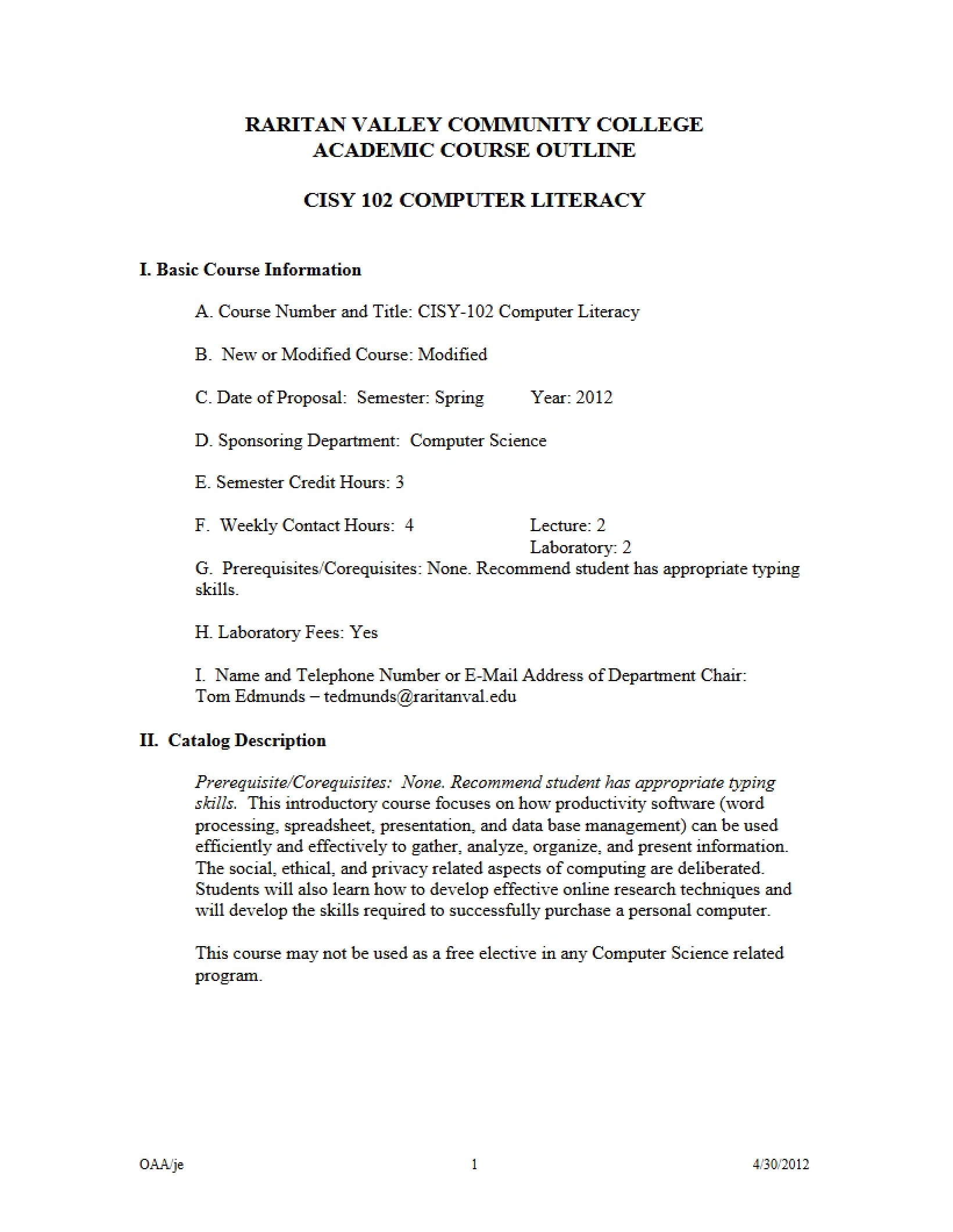 Computer Literacy Study Notes