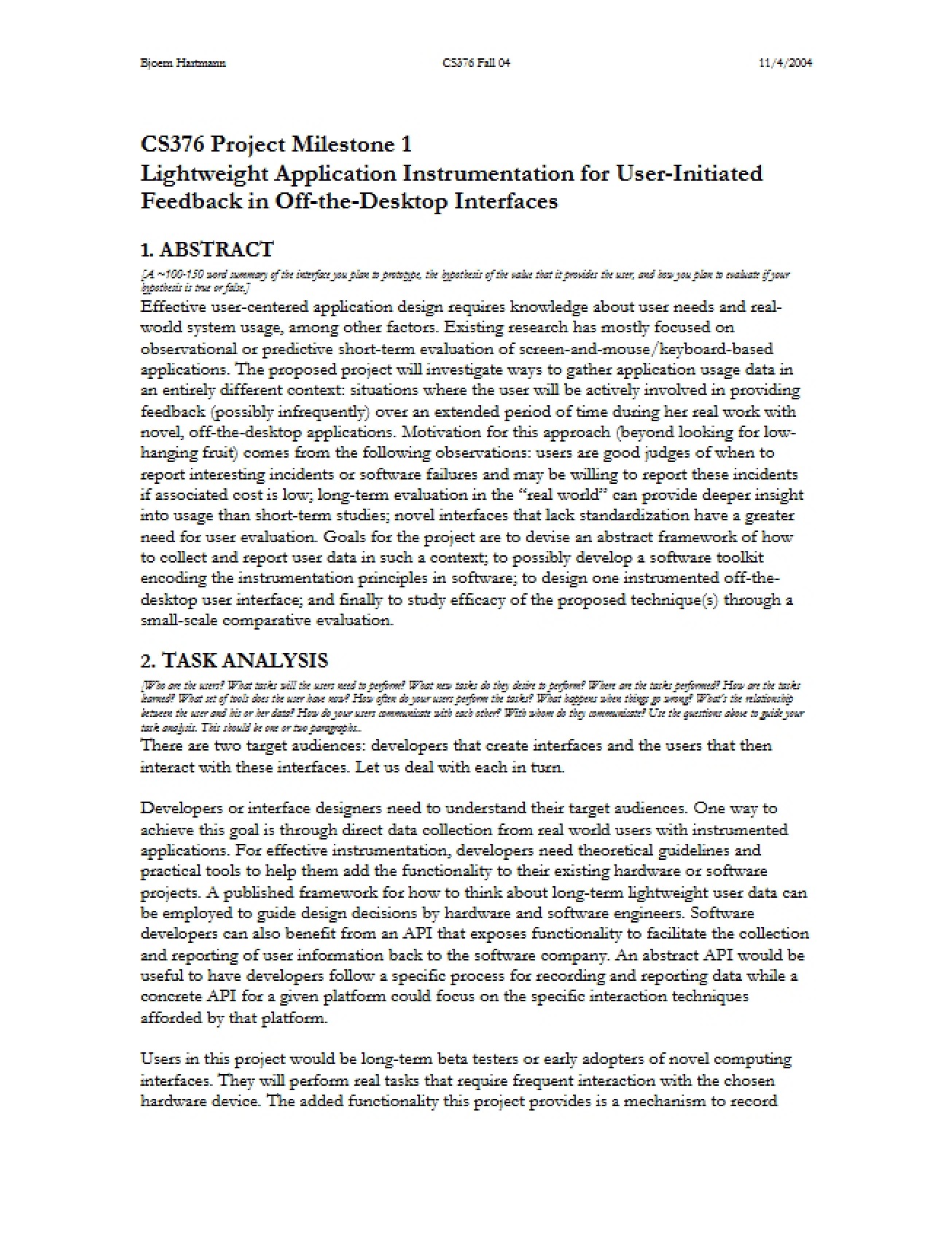 Human-Computer Interaction Research Hypothesis