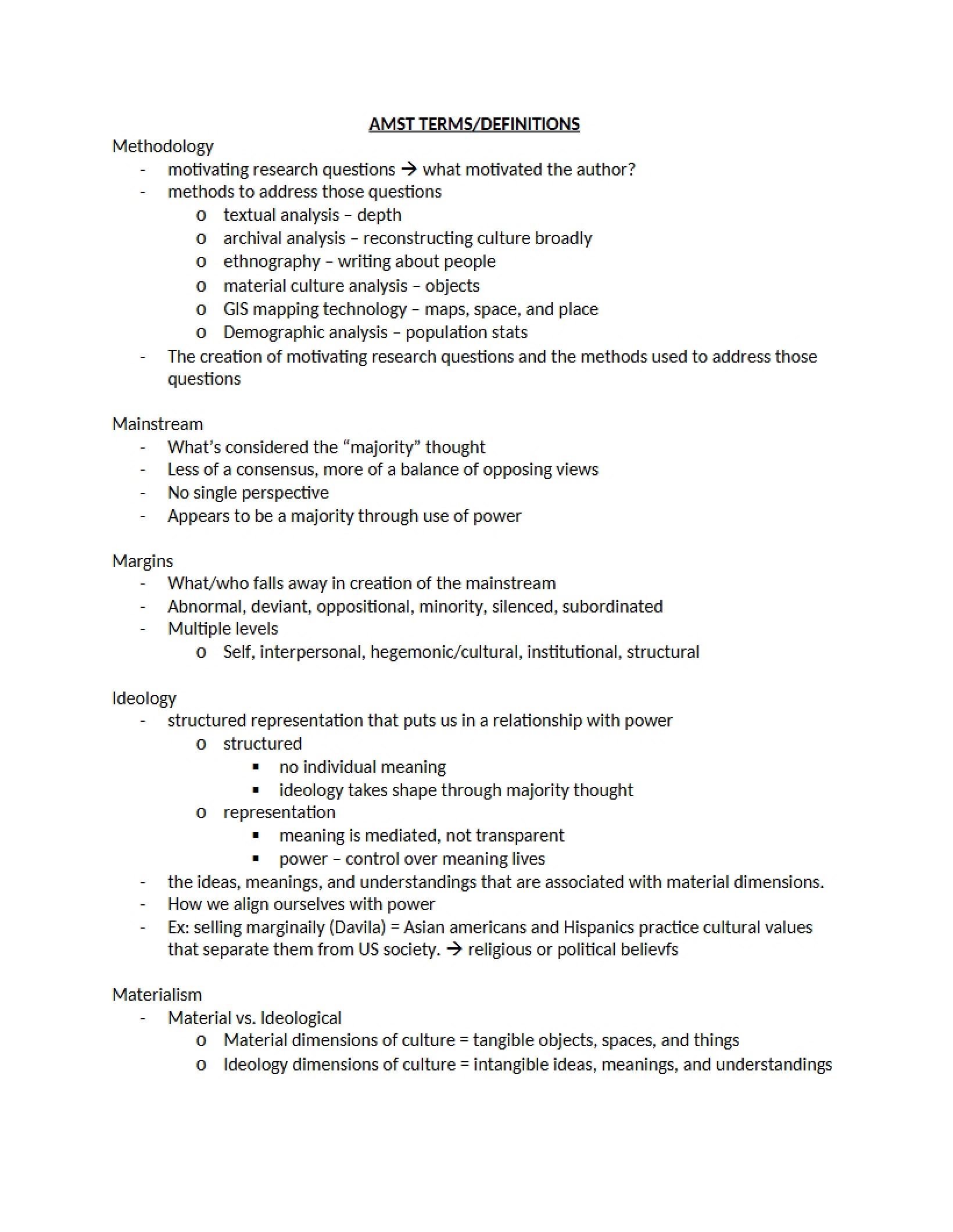 Lecture Session Notes