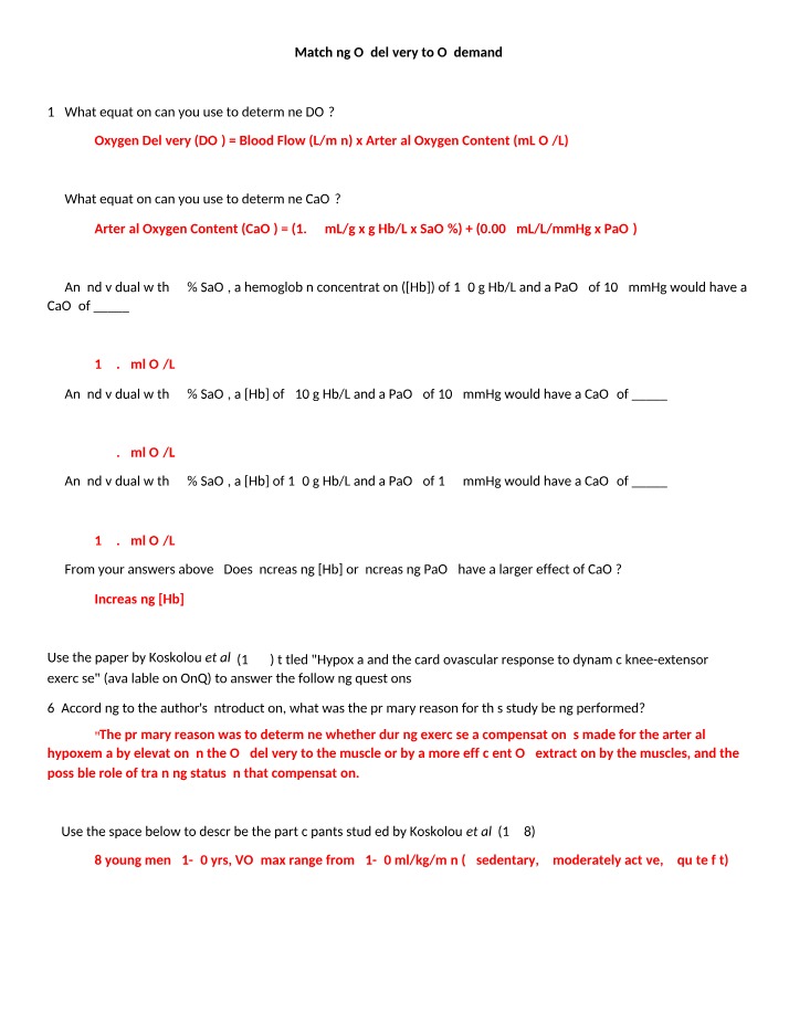 Biomechanics Worksheet 3