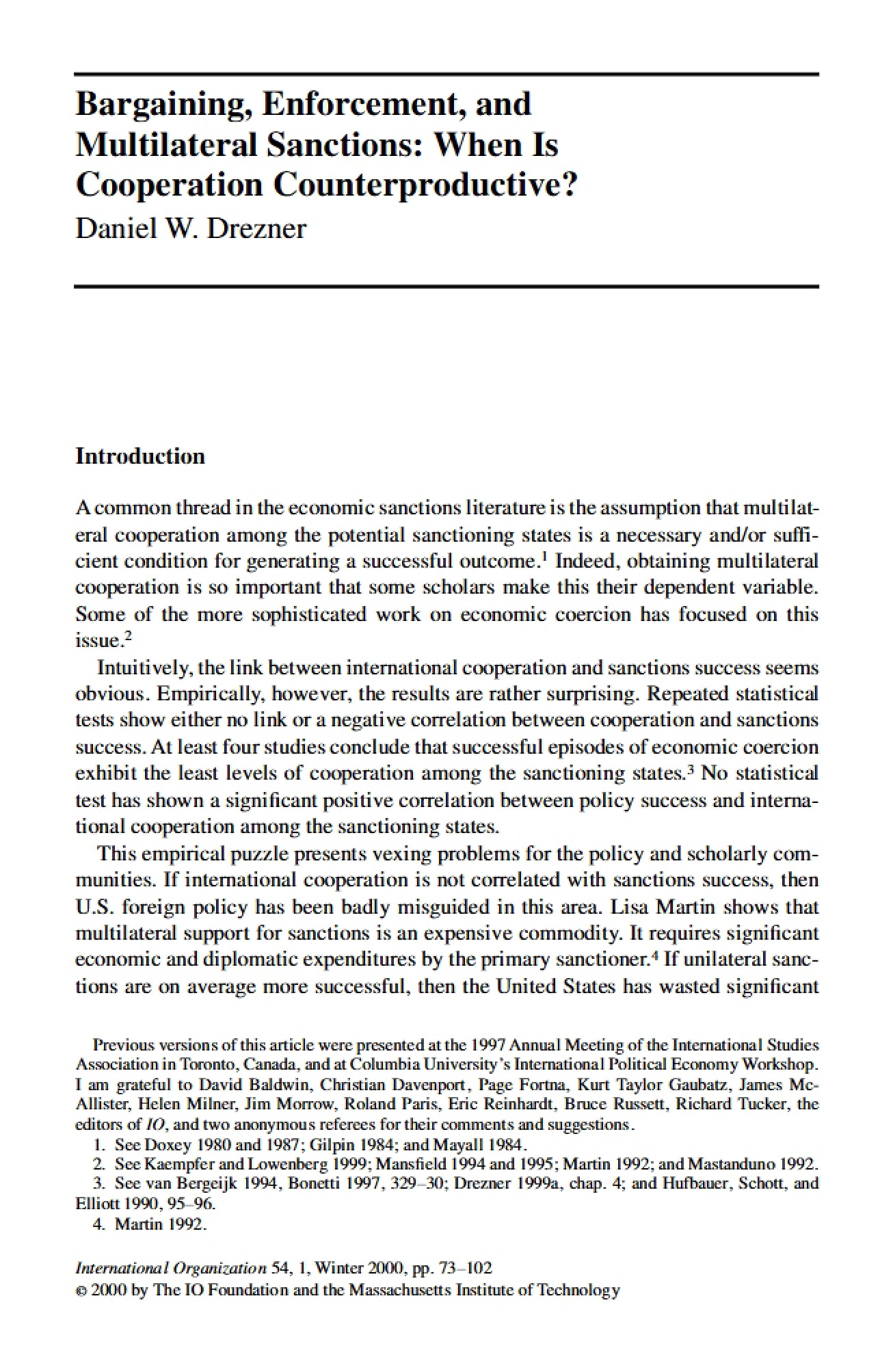 Role of Bargaining and Enforcement in Multilateral Sanctions