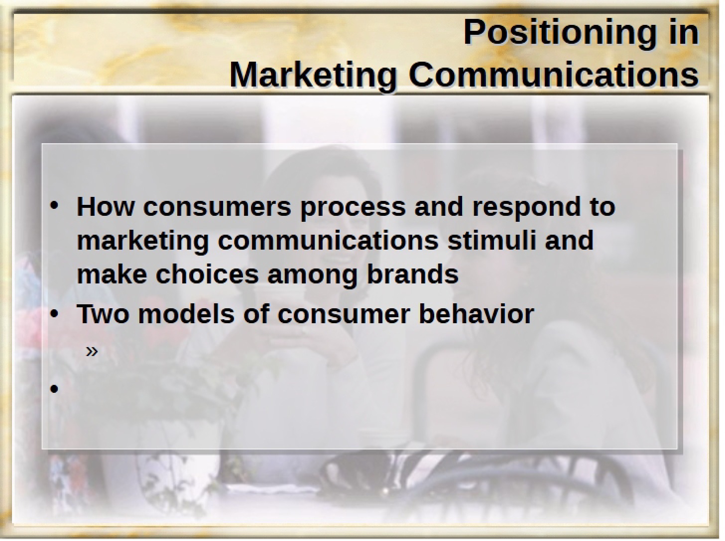 Marketing Comms Positioning