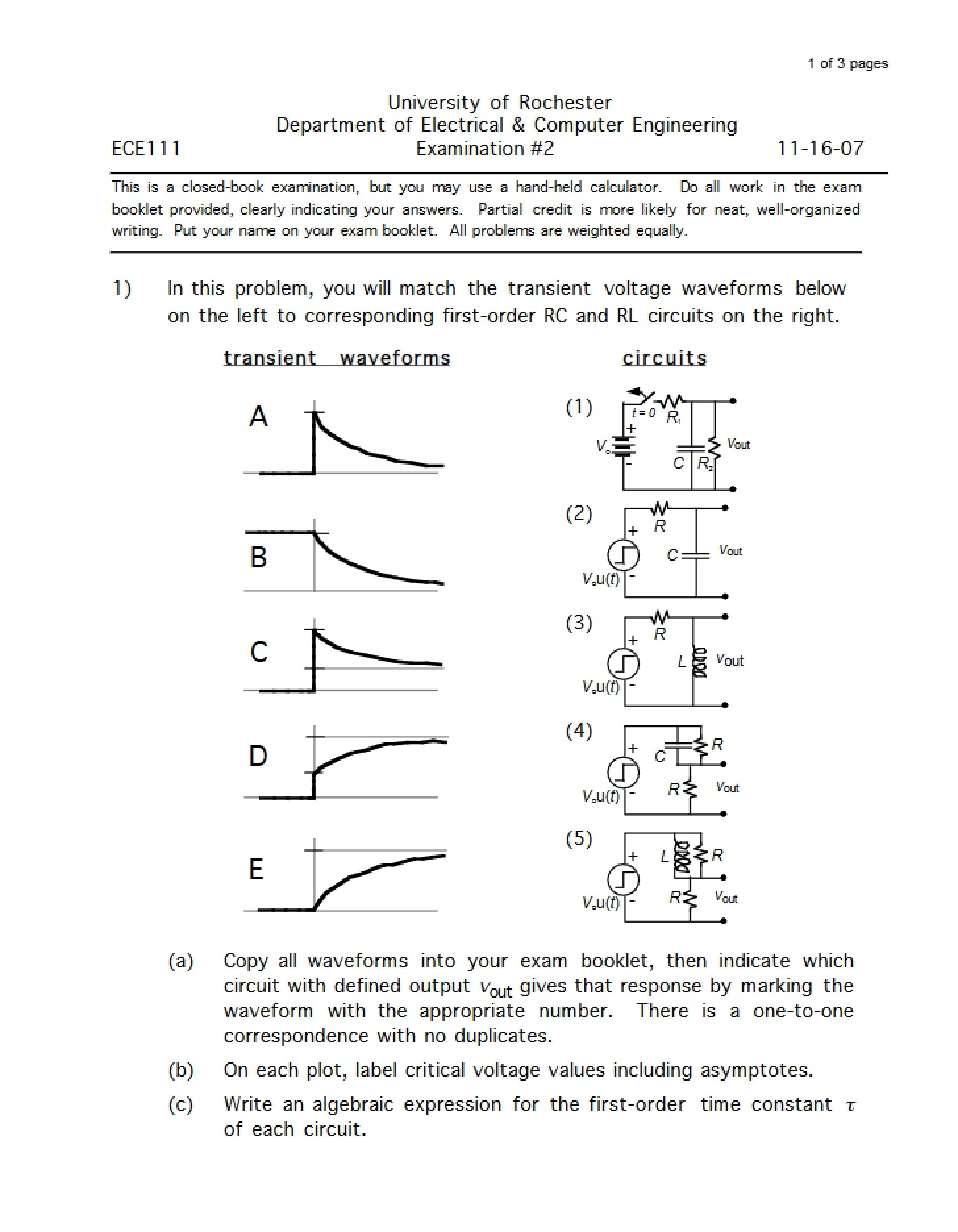 Second Examination (ECE 111)