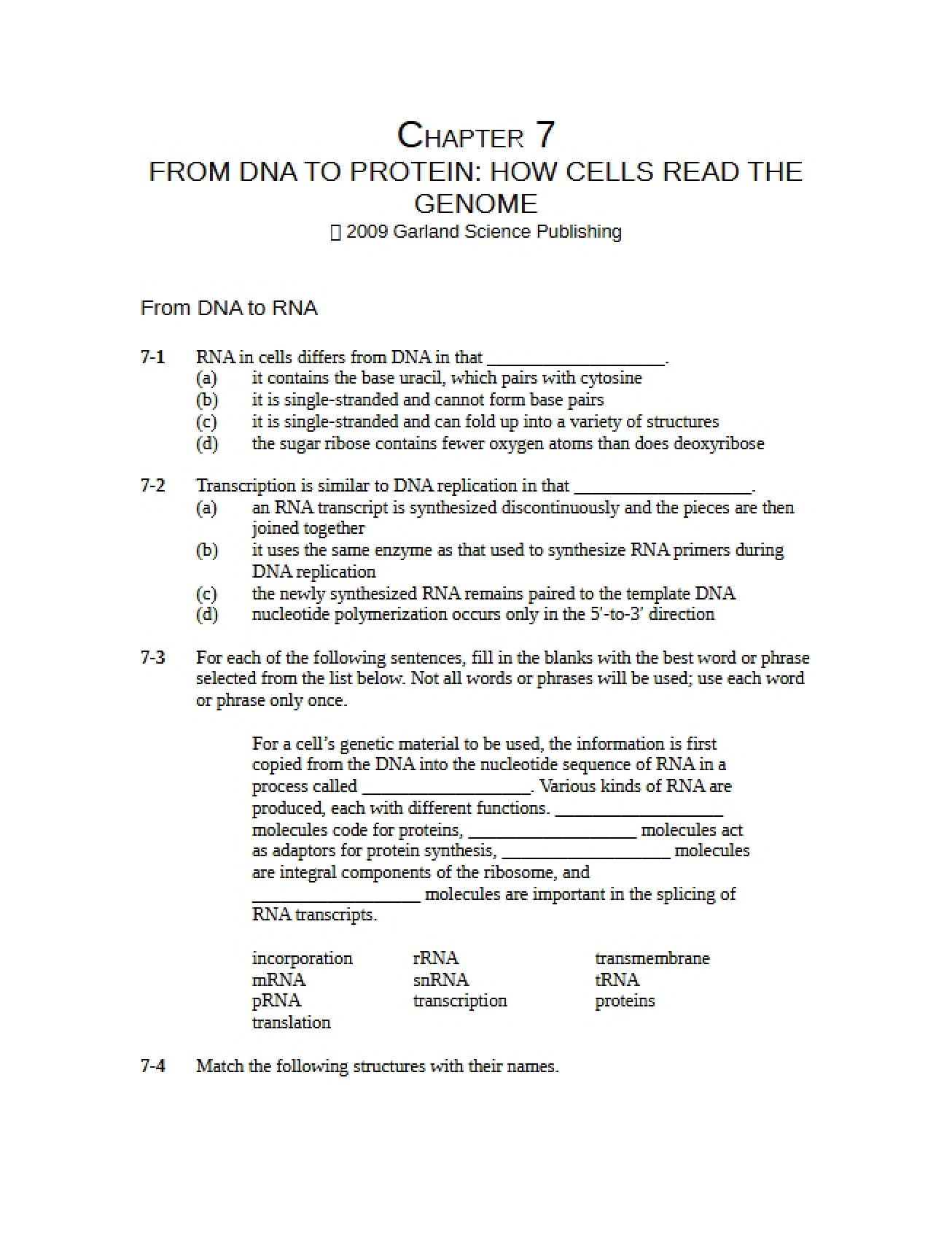 Cell Biology Chapter 7