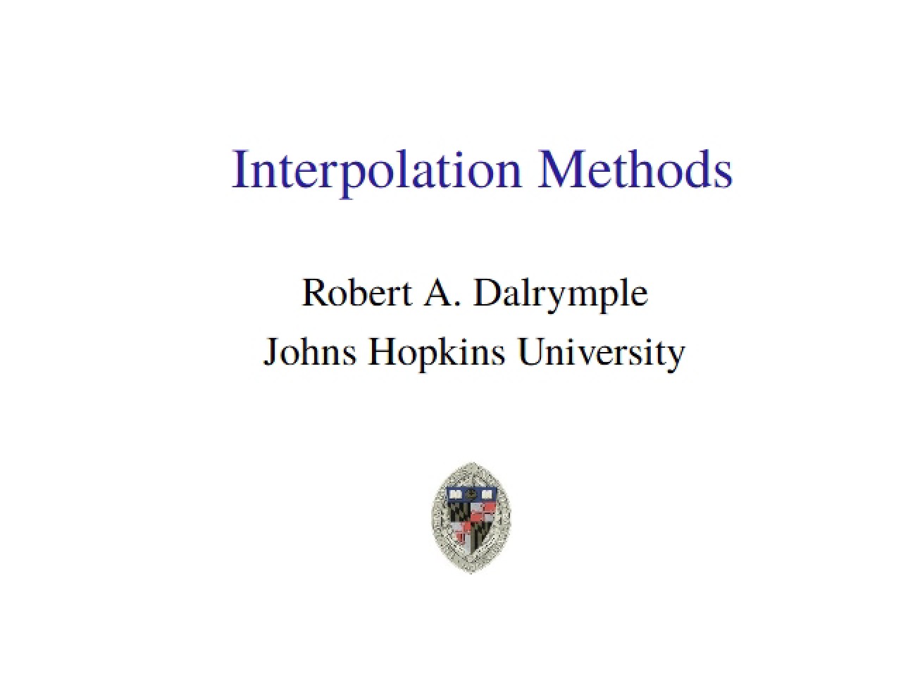 Numerical Interpolation Methods