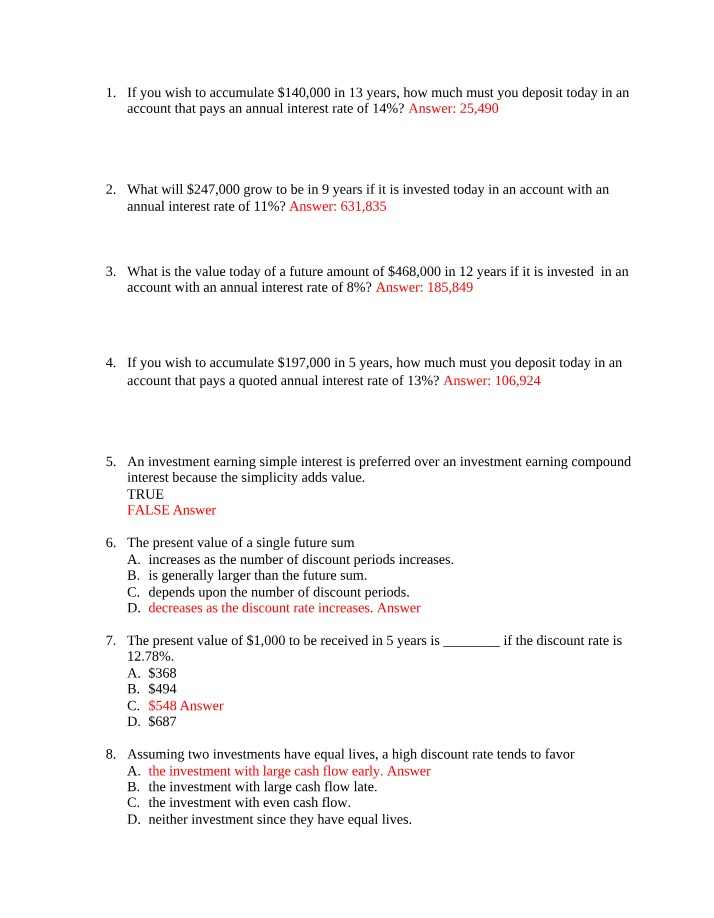 Assignment 1 - Time Value of Money