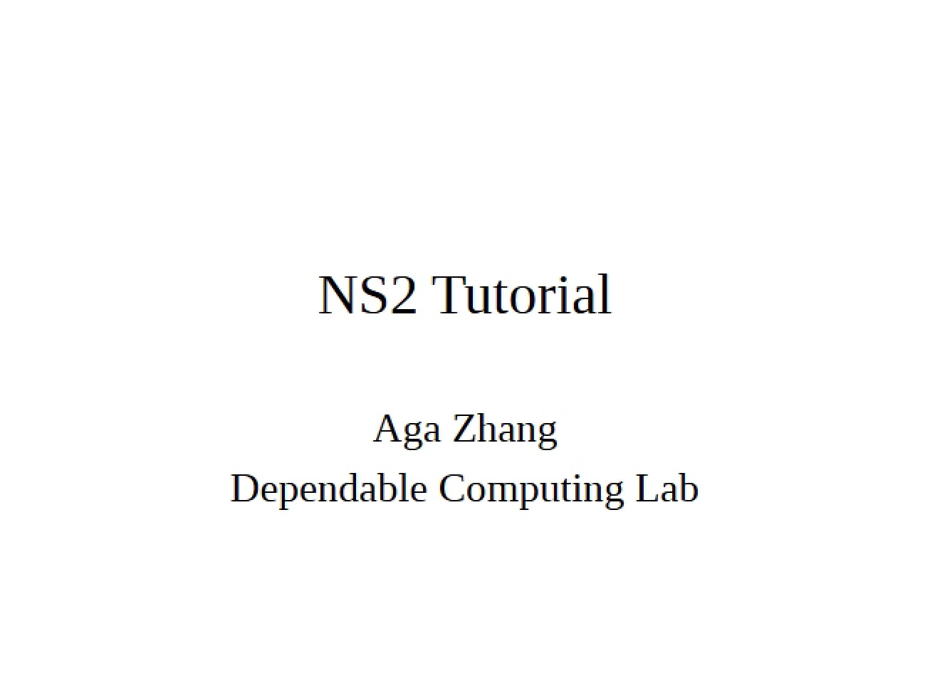 Tutorial on NS2