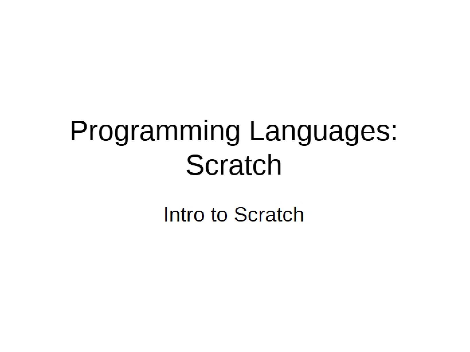 Scratch Programming