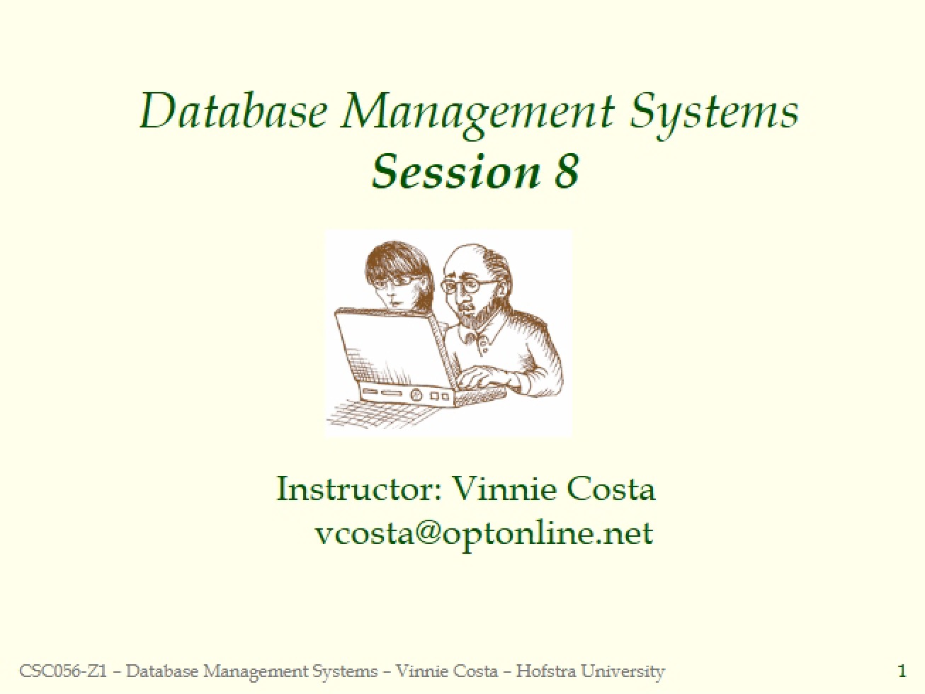 Database Management Systems Session Eight