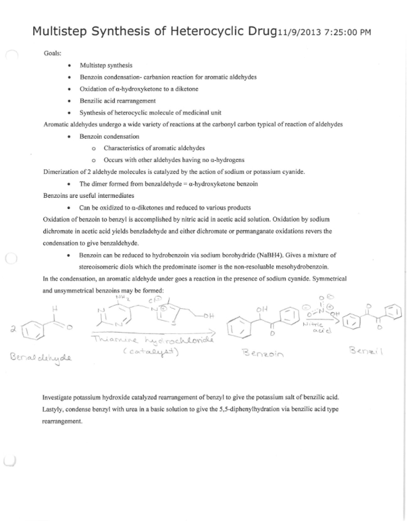 Organic Chemistry Lab Notes, Set 2