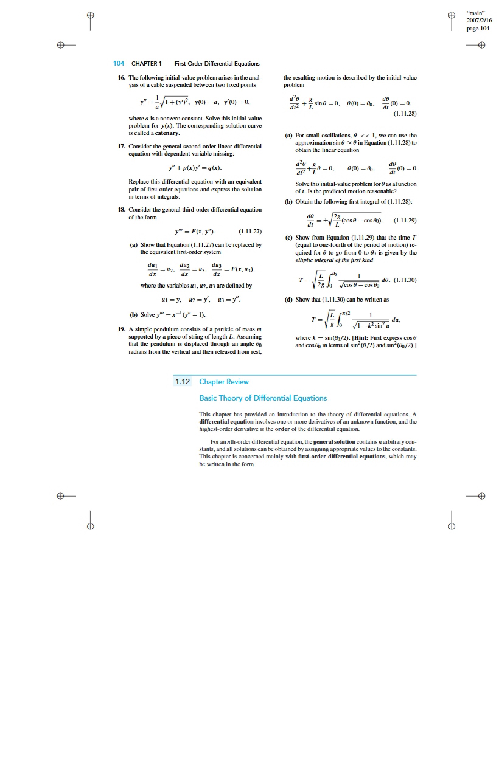 Notes on Diff Eq Lectures
