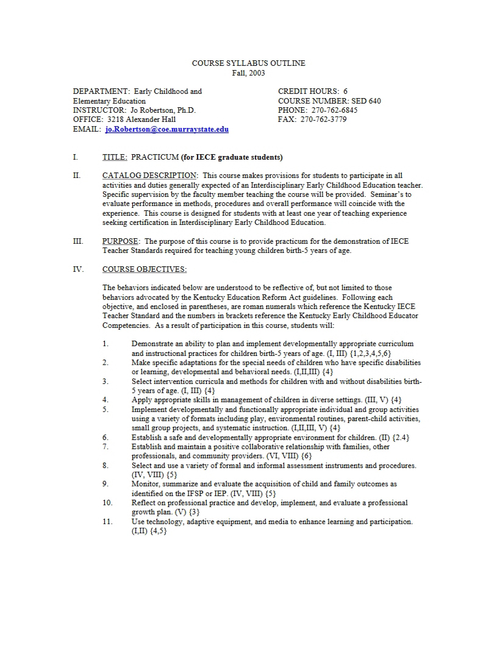 Syllabus - SED 640