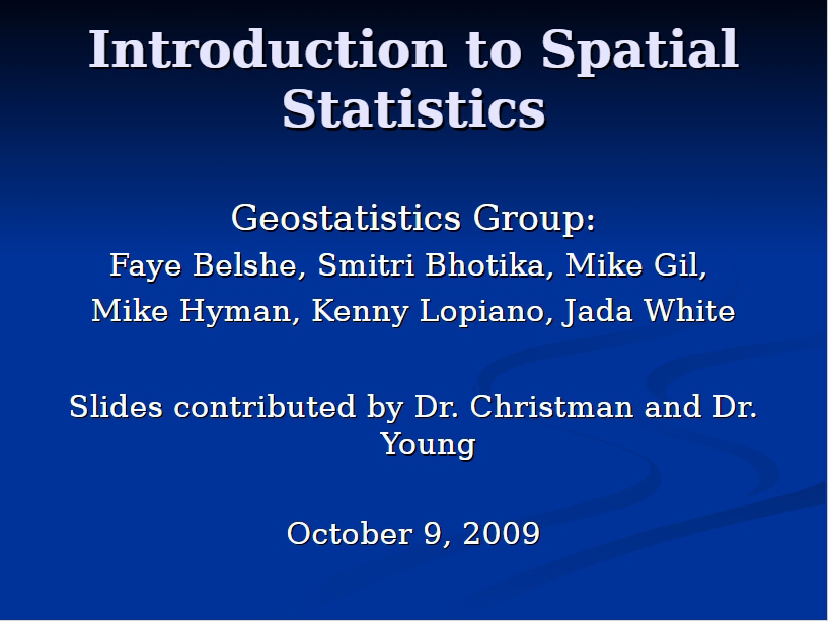 Spatial Statistics Intro