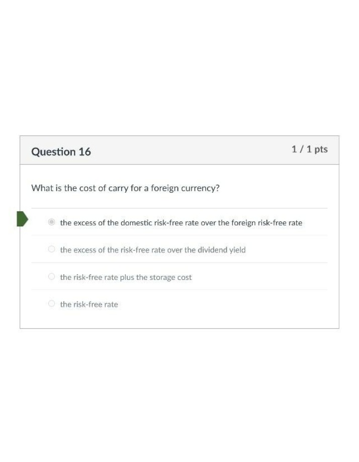 Cost of Carry for Foreign Currency