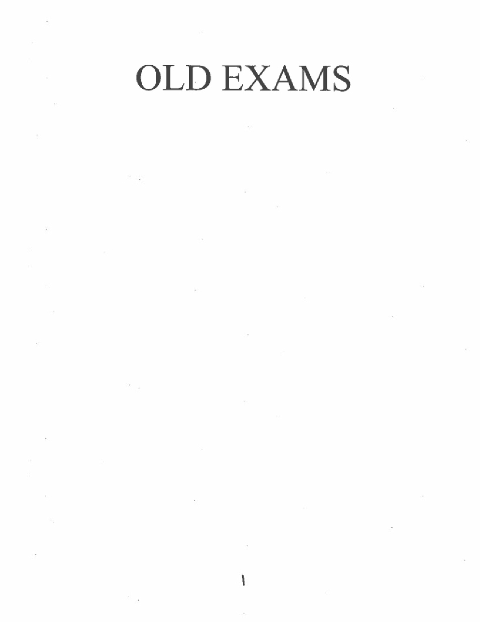 Past Examinations from 2020