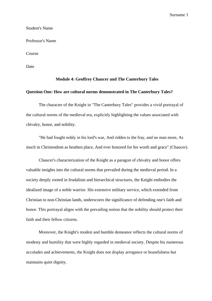 The Canterbury Tales and Geoffrey Chaucer - Module 4