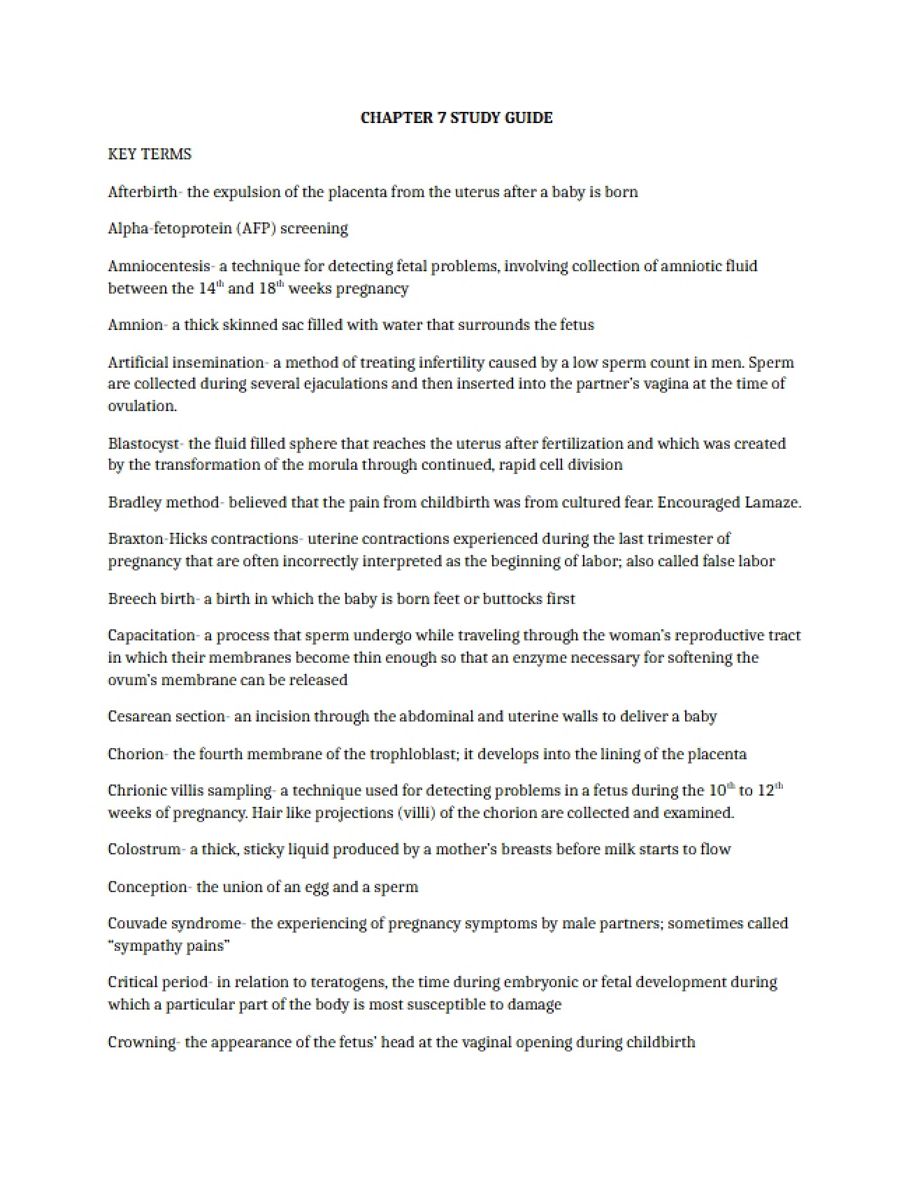Guide for Chapter Seven Study