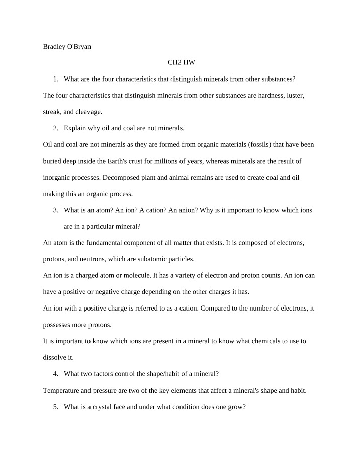 Minerals - Characteristics and Importance