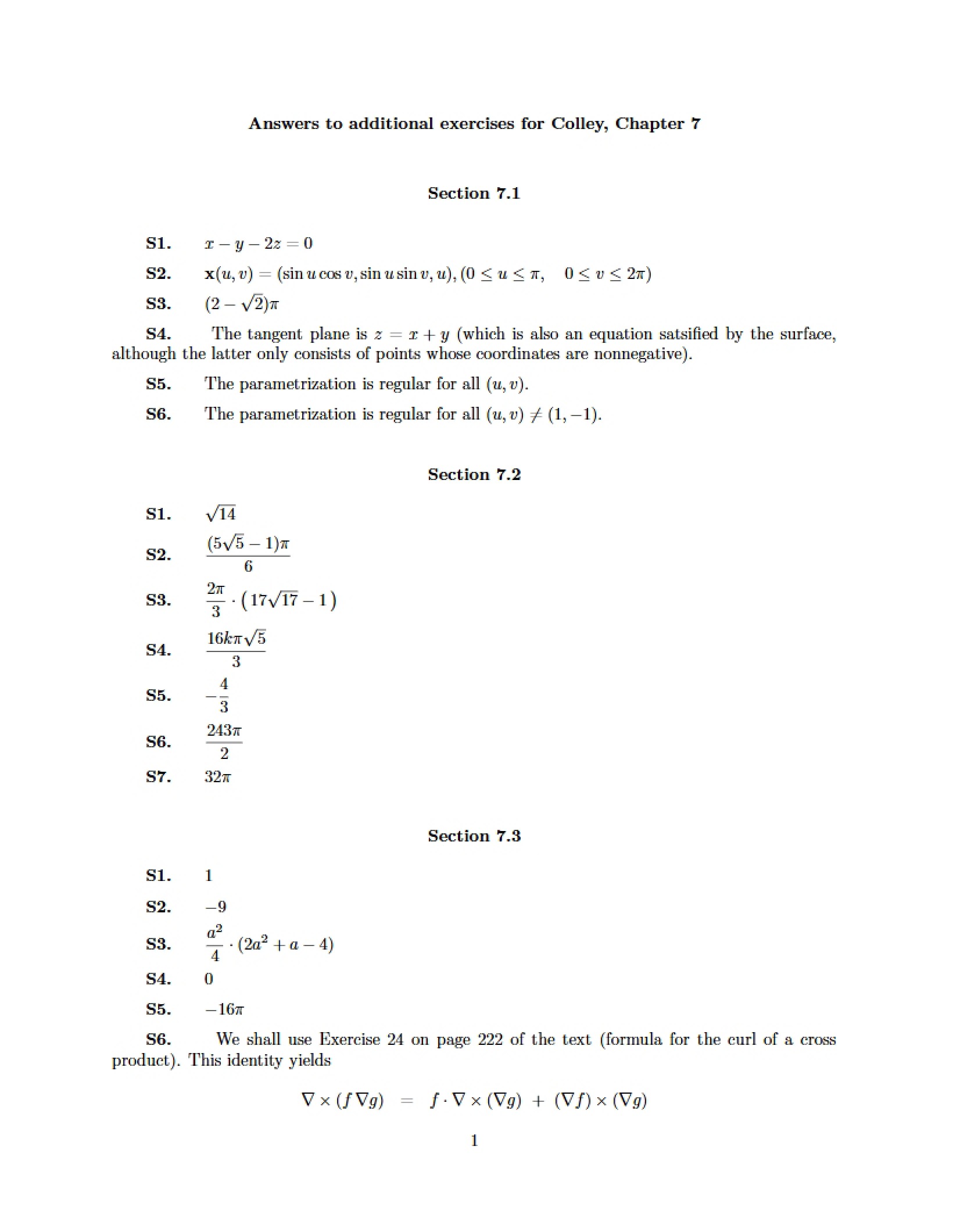 Chapter 7 Colley Exercises