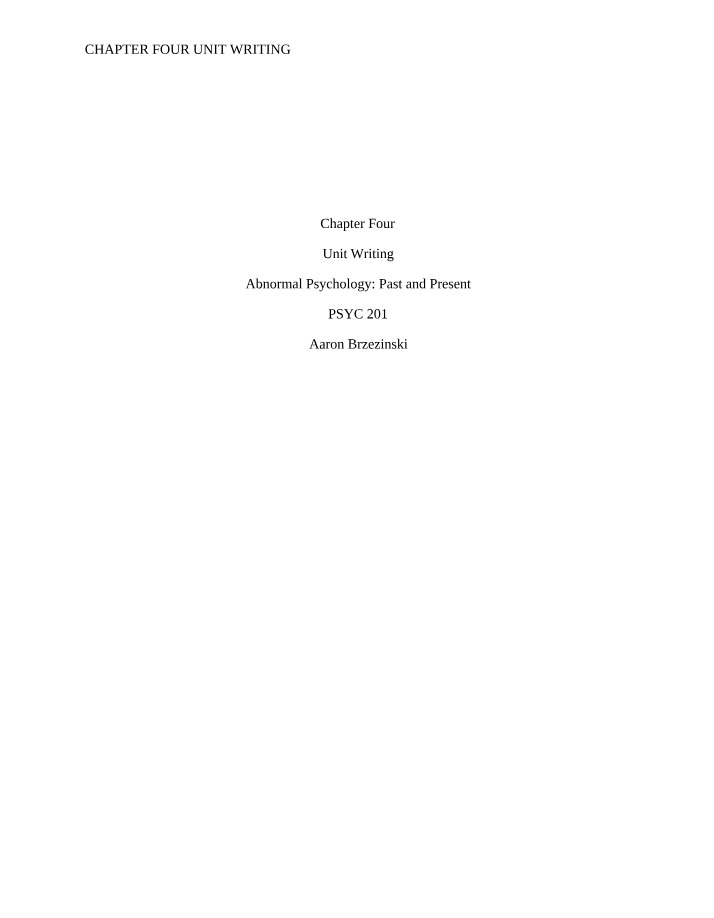 Writing Assignment - Chapter 4