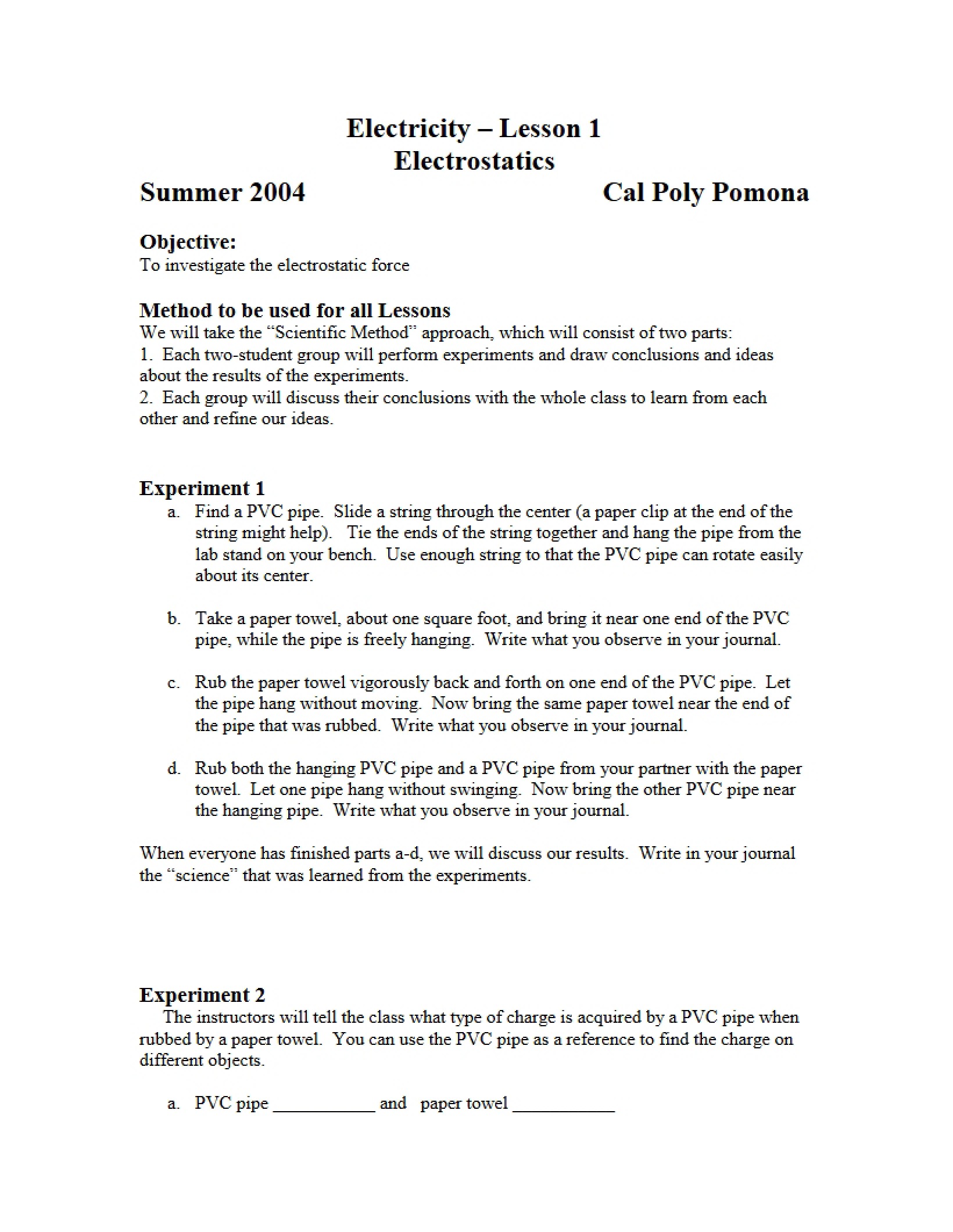 Electrostatics Concepts