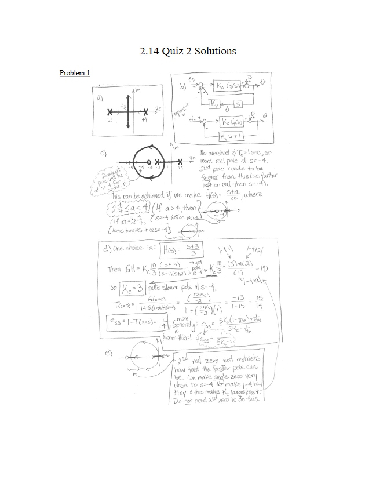 Study Guide for Feedback Control Systems