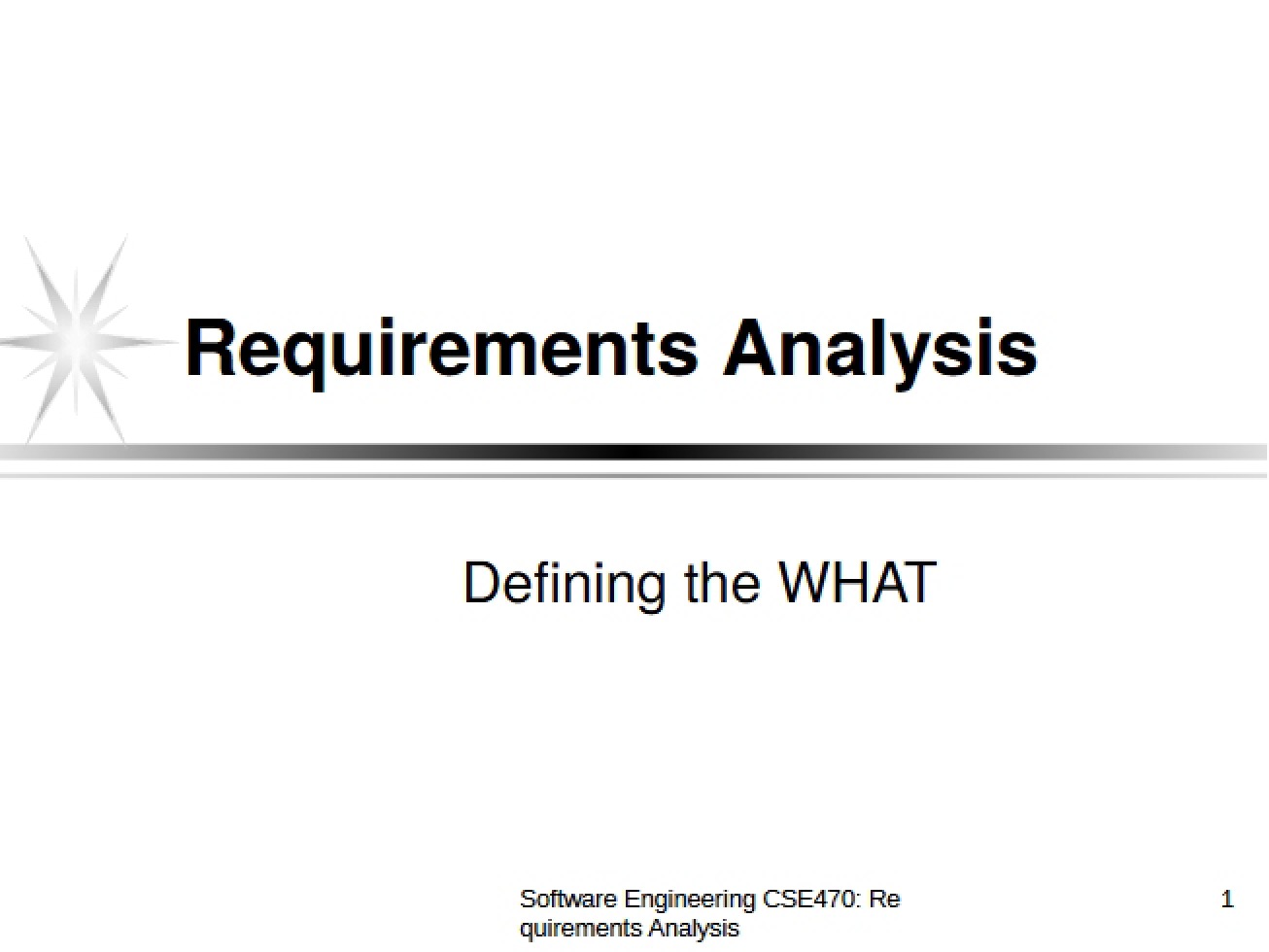 Analysis of Requirements