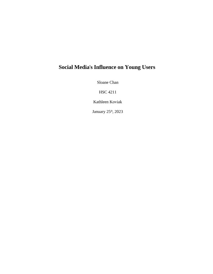 Social Media Influence and Health Risks for Young Users