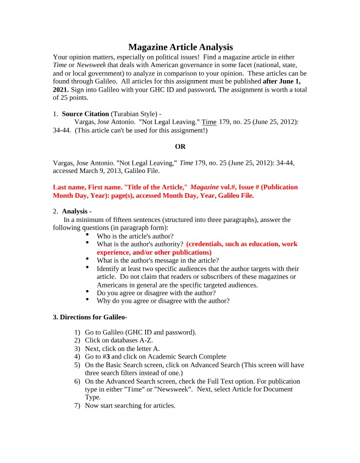 Magazine Article Review - POLS 1101 Summer 2022