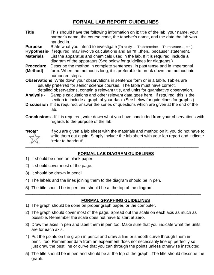 Guidelines for Lab Reports
