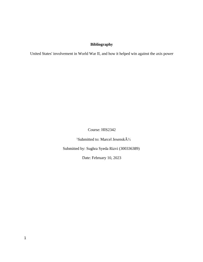 World War II - The U.S. Role and Defeat of the Axis