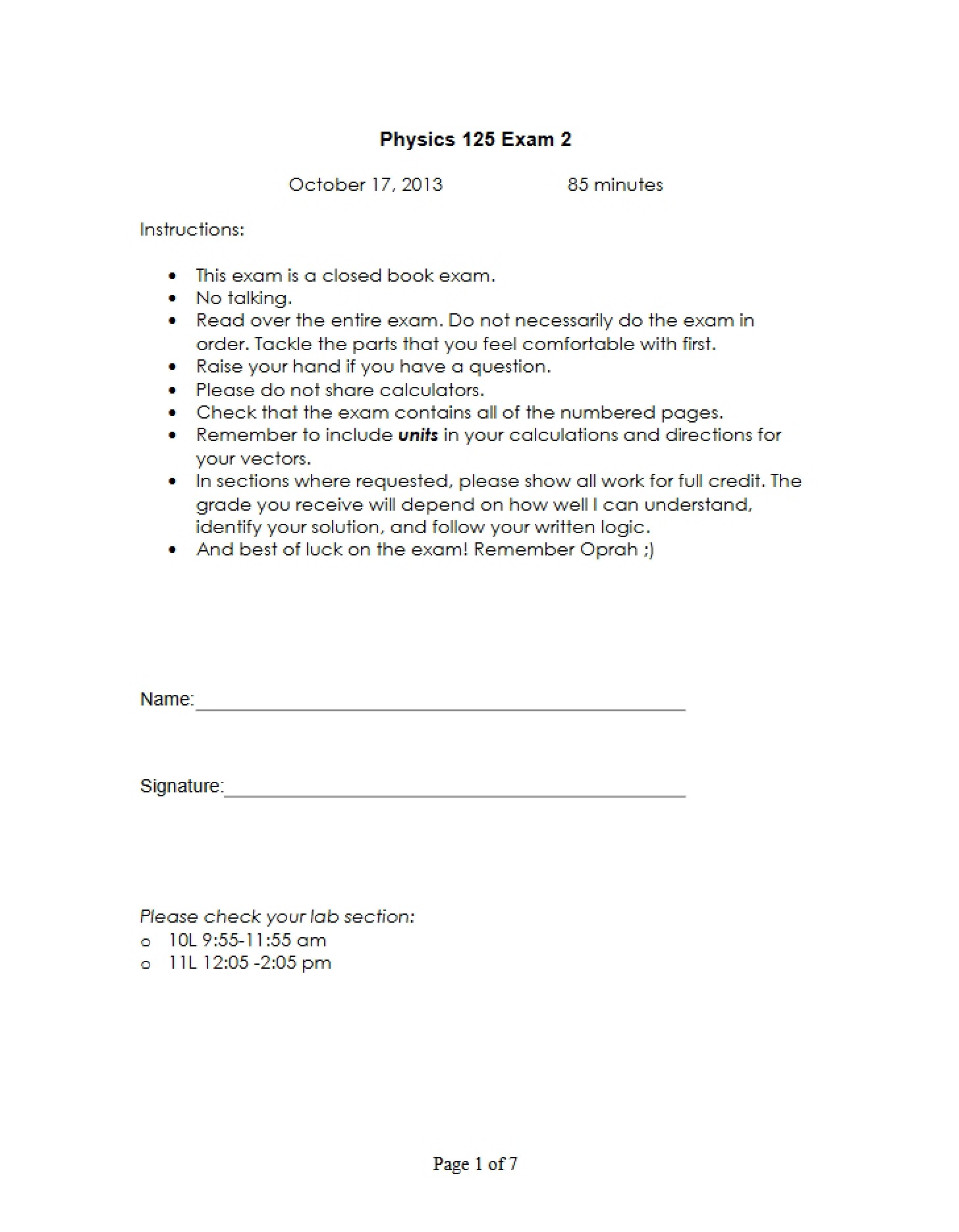 Second Practice Exam