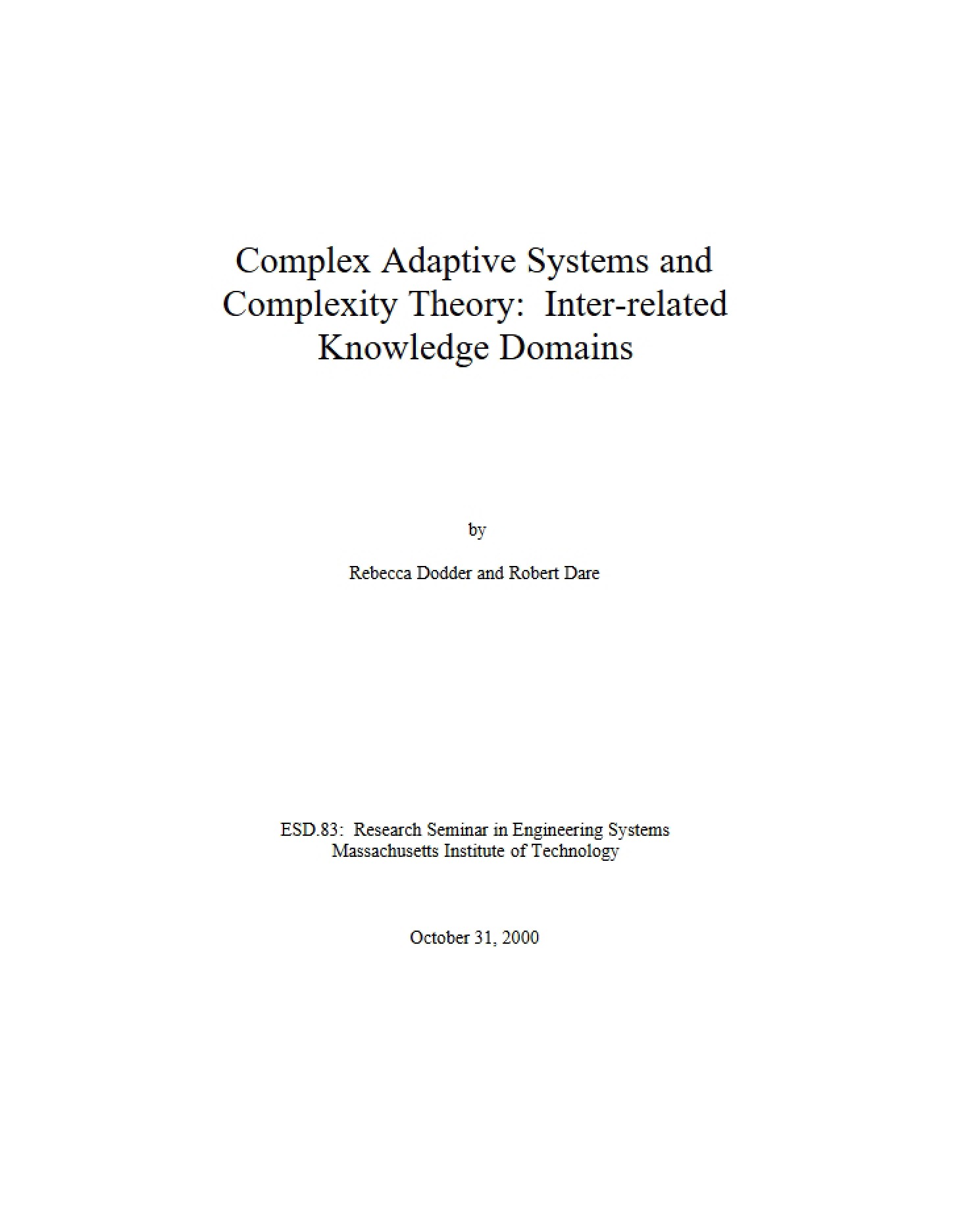 Knowledge Domains and their Inter-relations
