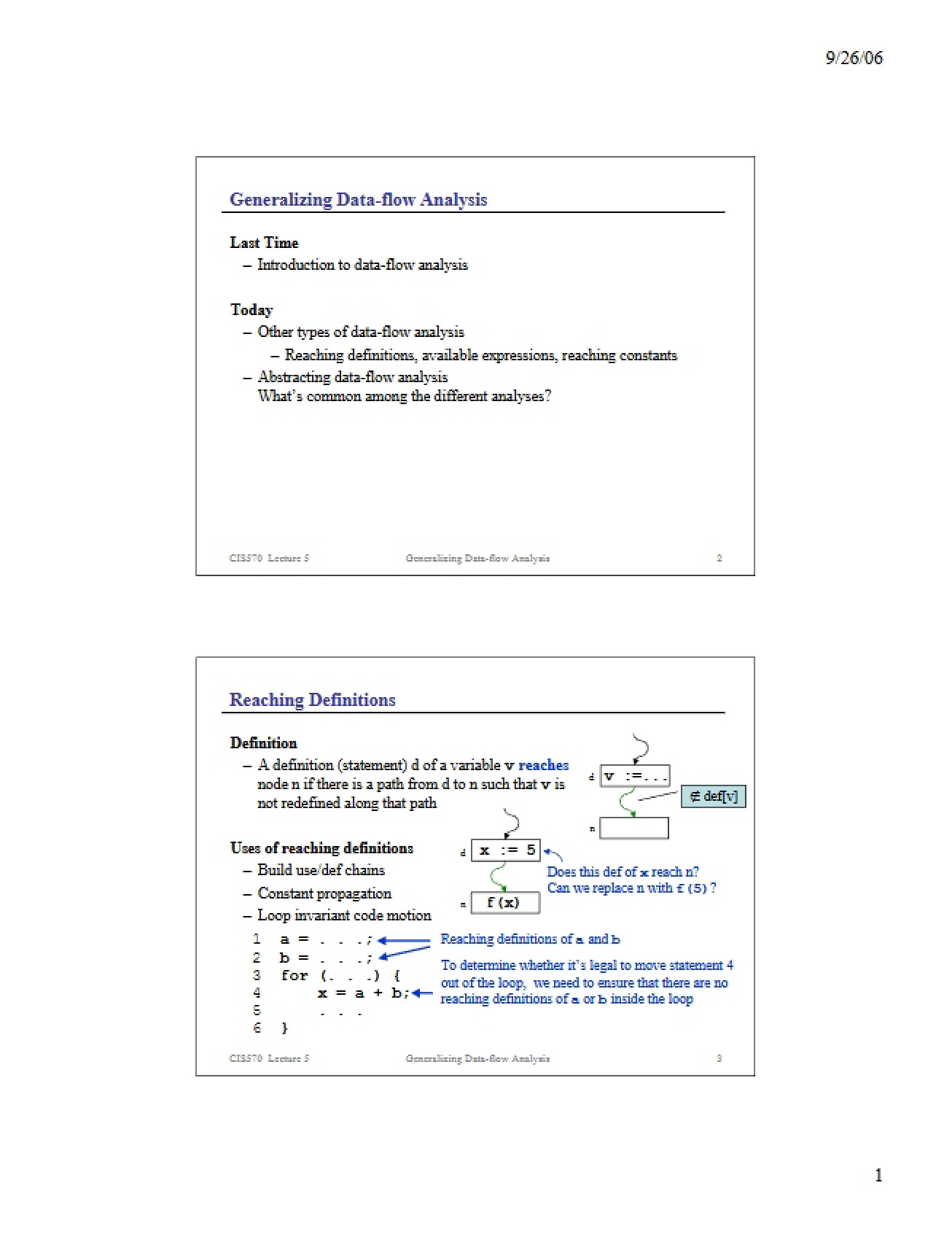 Data Flow Analysis Generalization