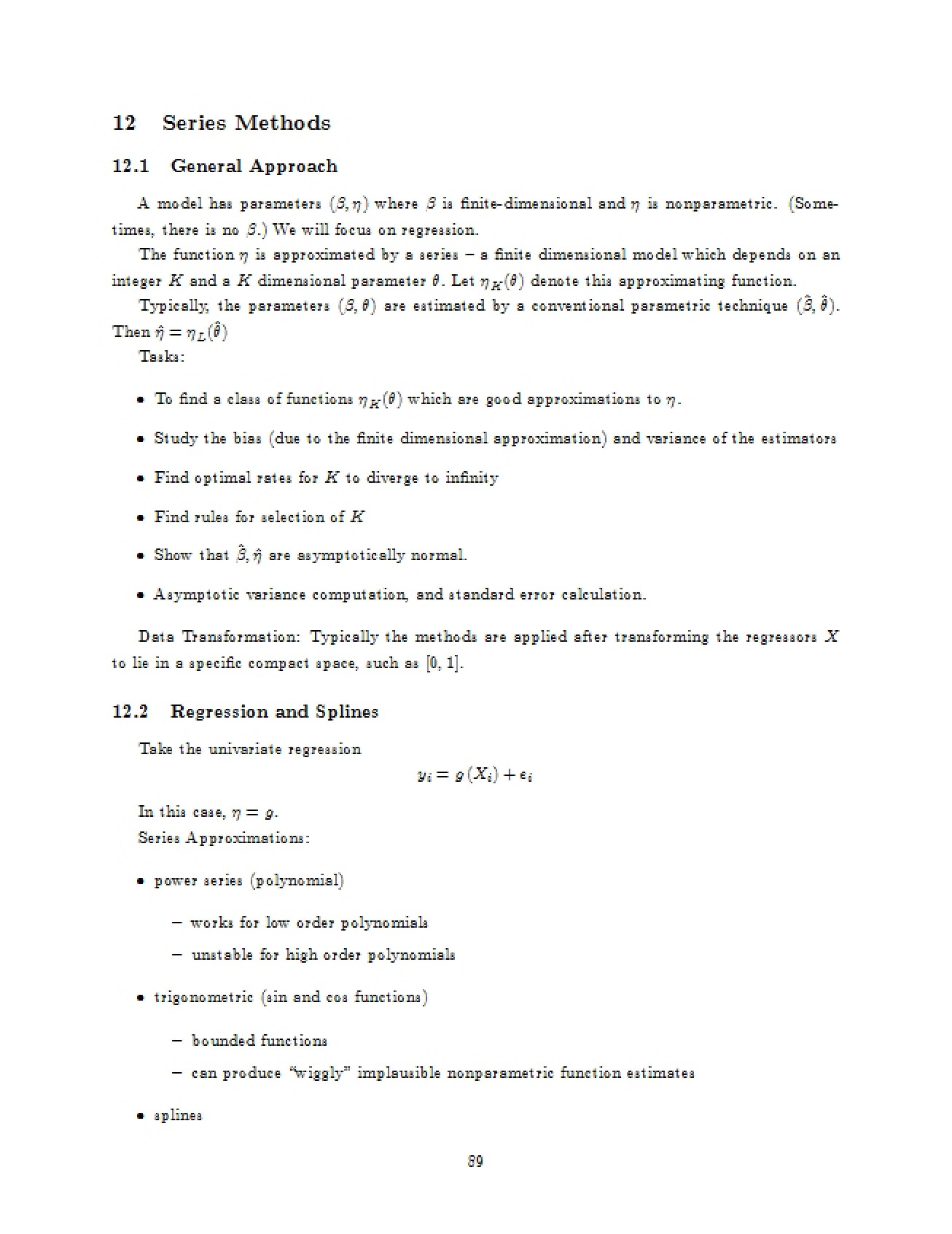 Methods using Series
