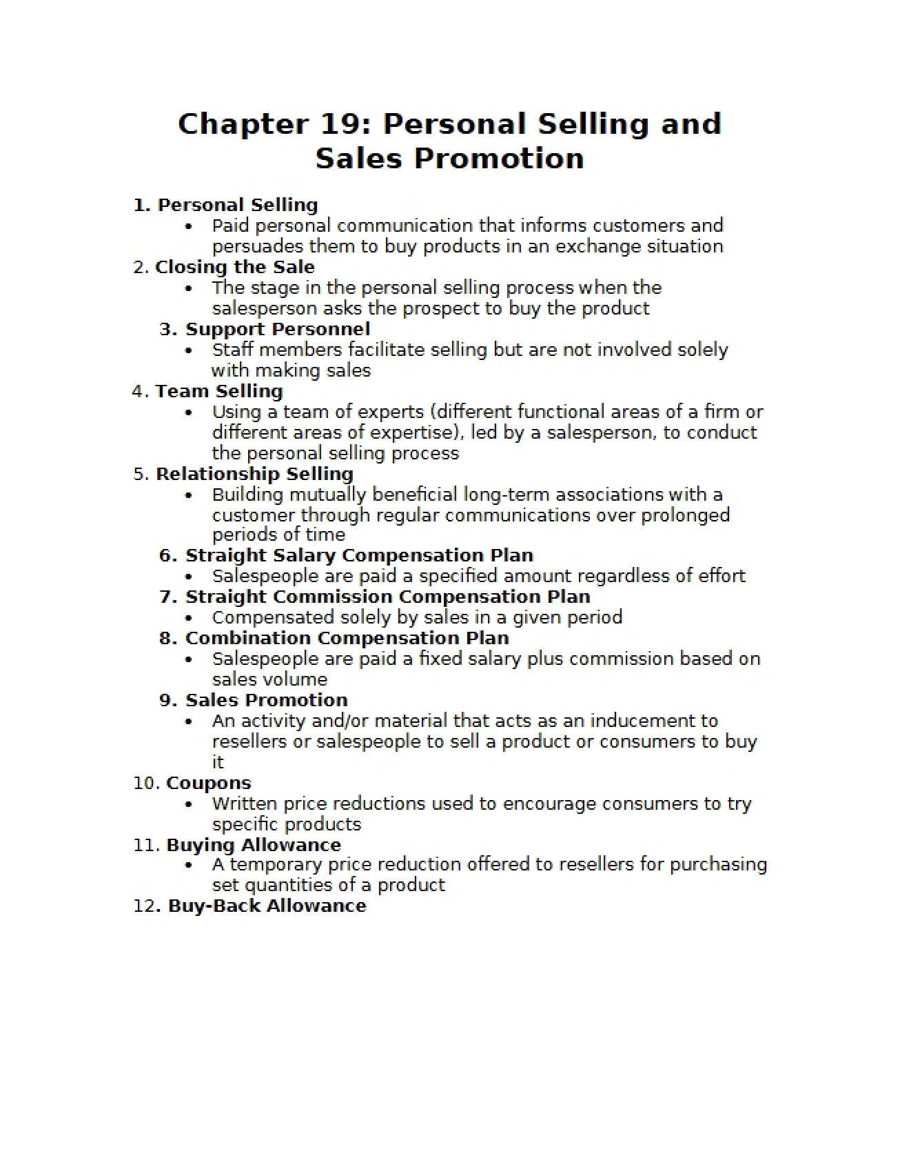 Chapter 19 Personal Selling Techniques