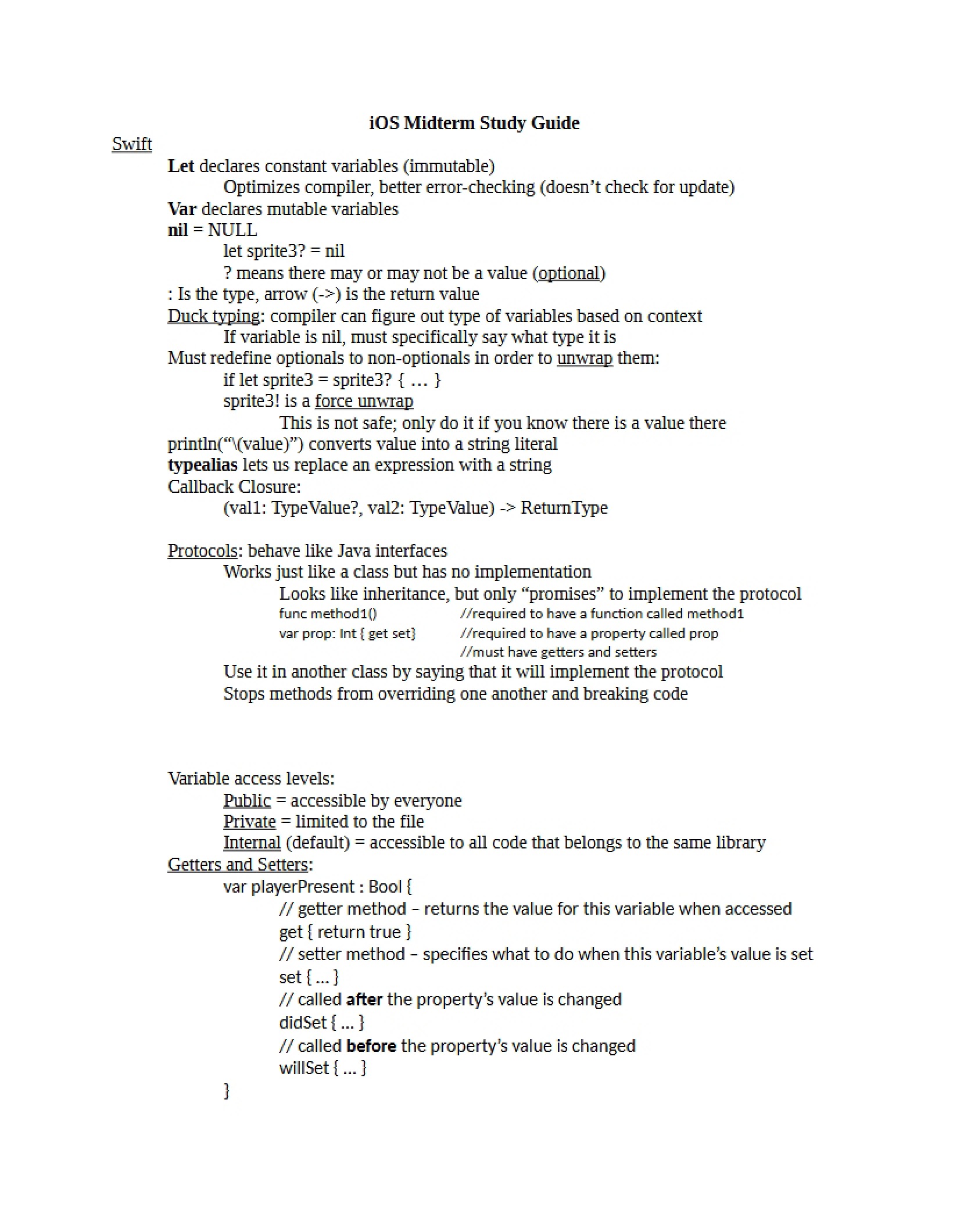 iOS Midterm Study Guide