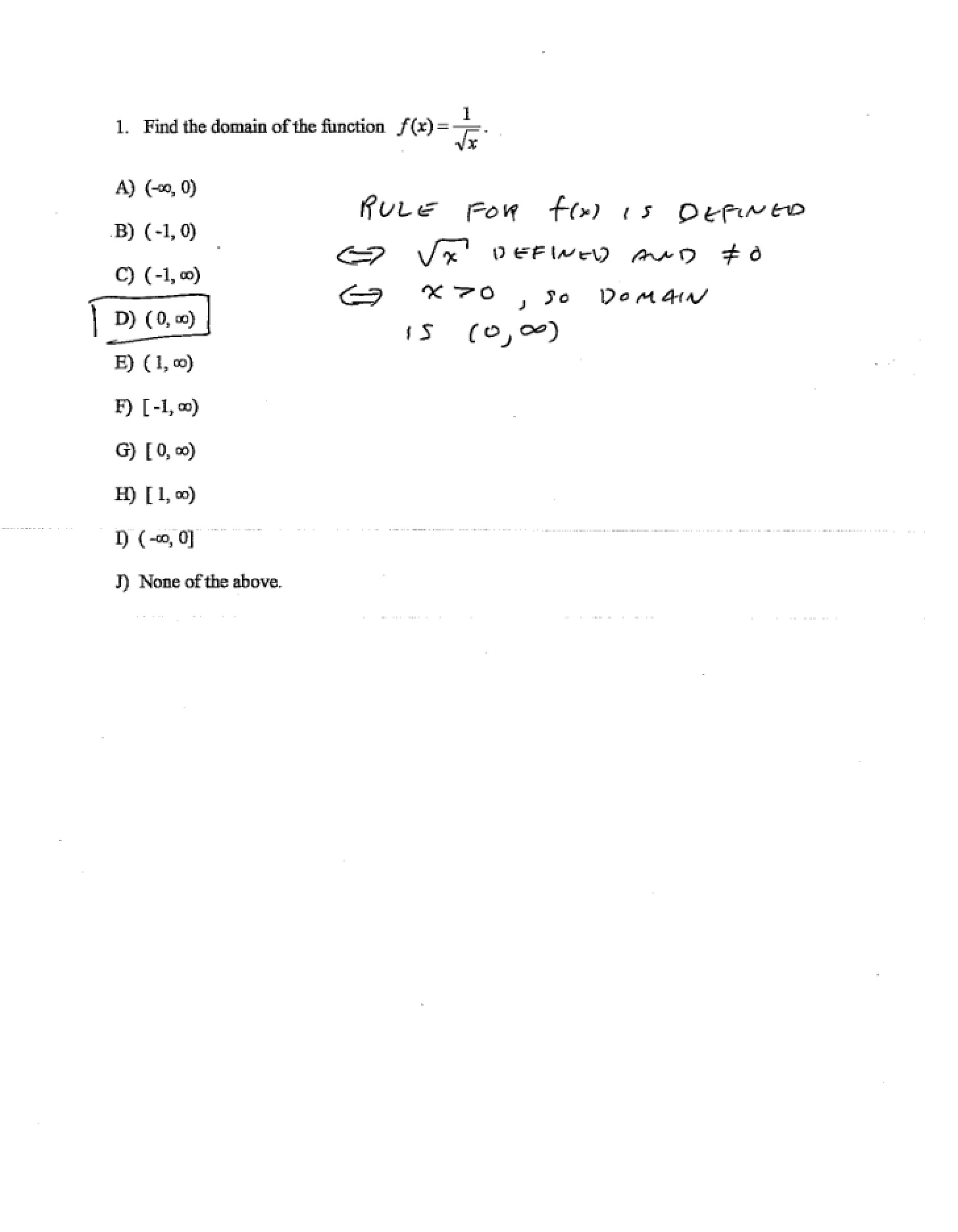 Answer Key for Exam 1 - Spring 2007