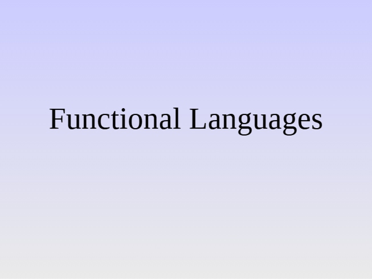 Languages Functional