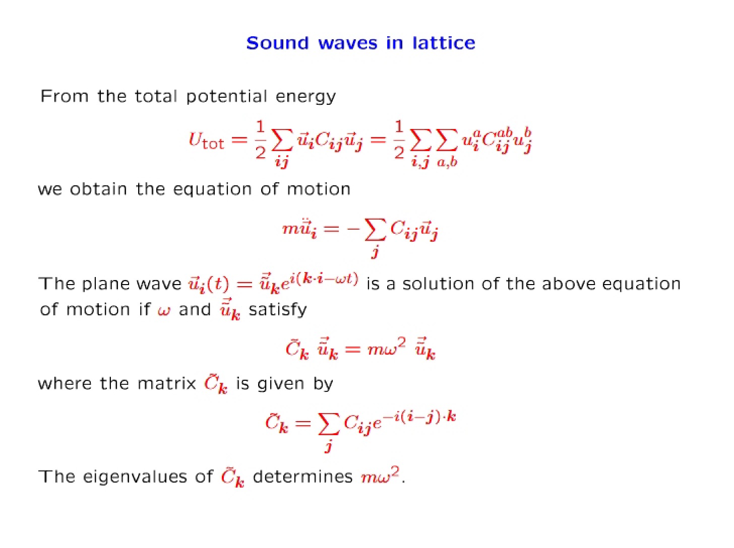 Lattice Sound Waves