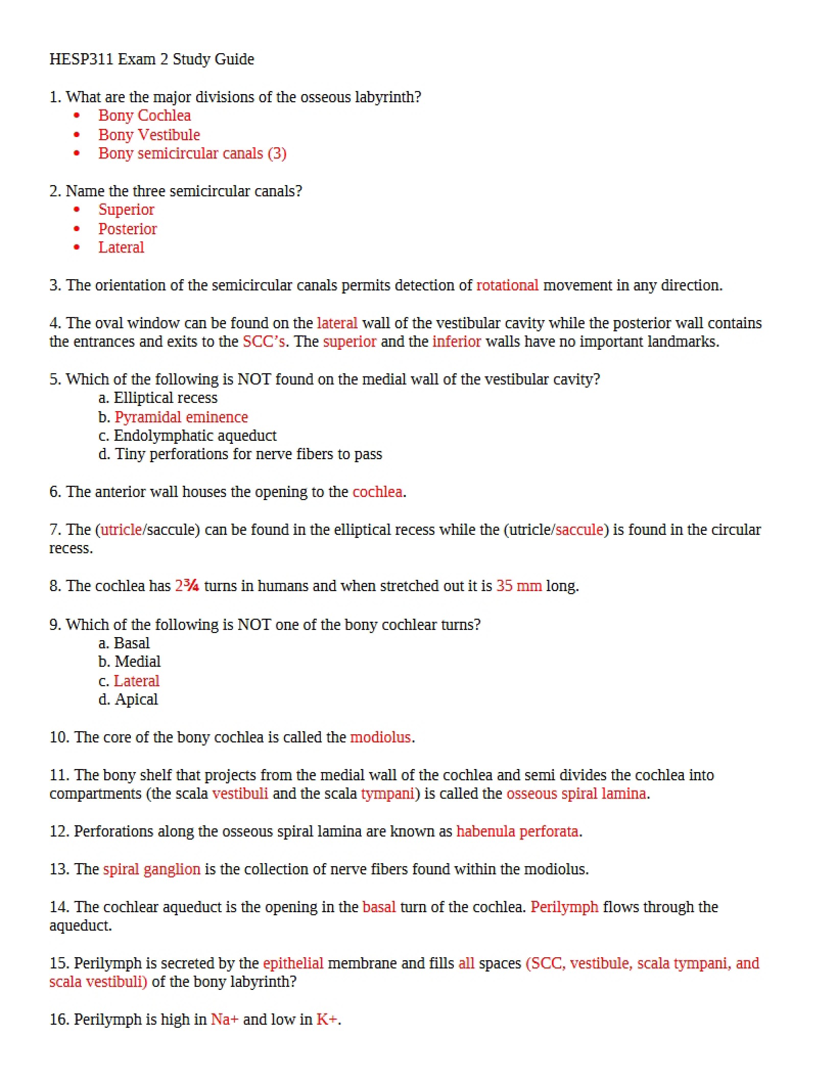 Study Guide for Second Exam