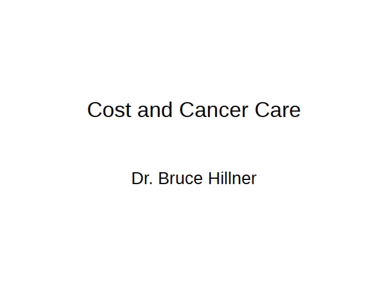 Cancer Care Costs