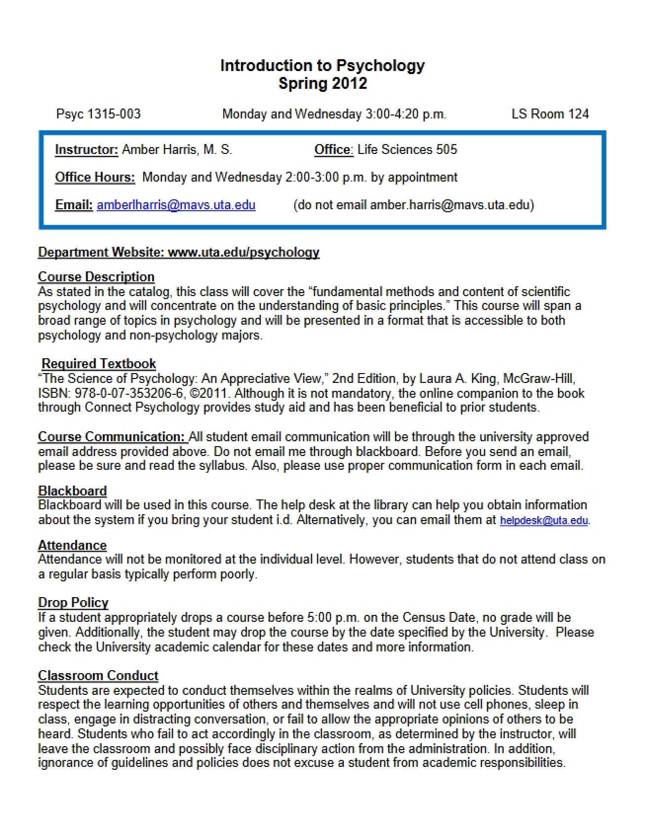 Course Handout