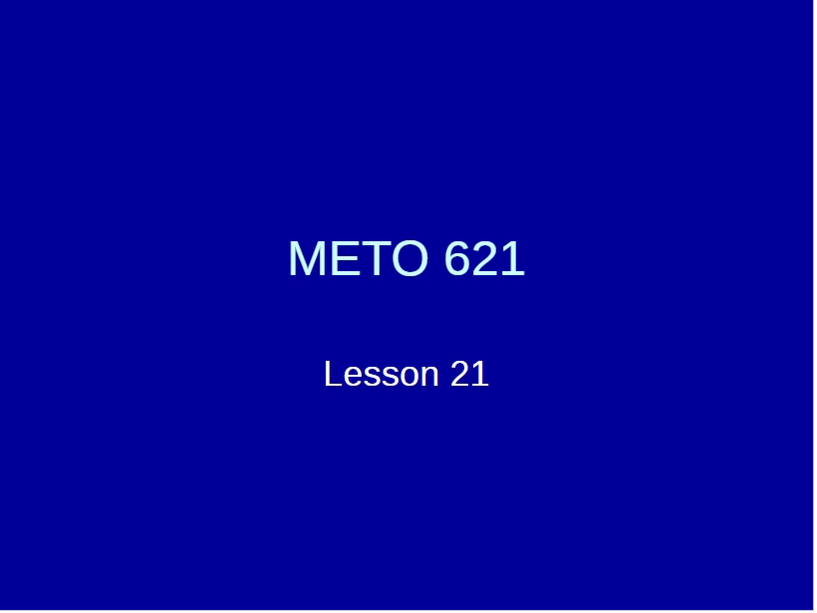 Lesson Twenty-One