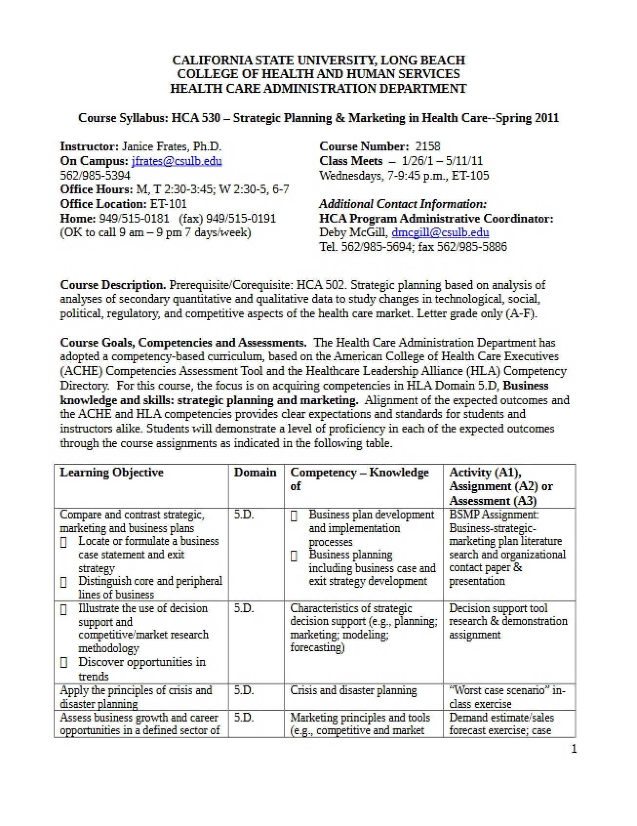 Strategic Planning Marketing Outline