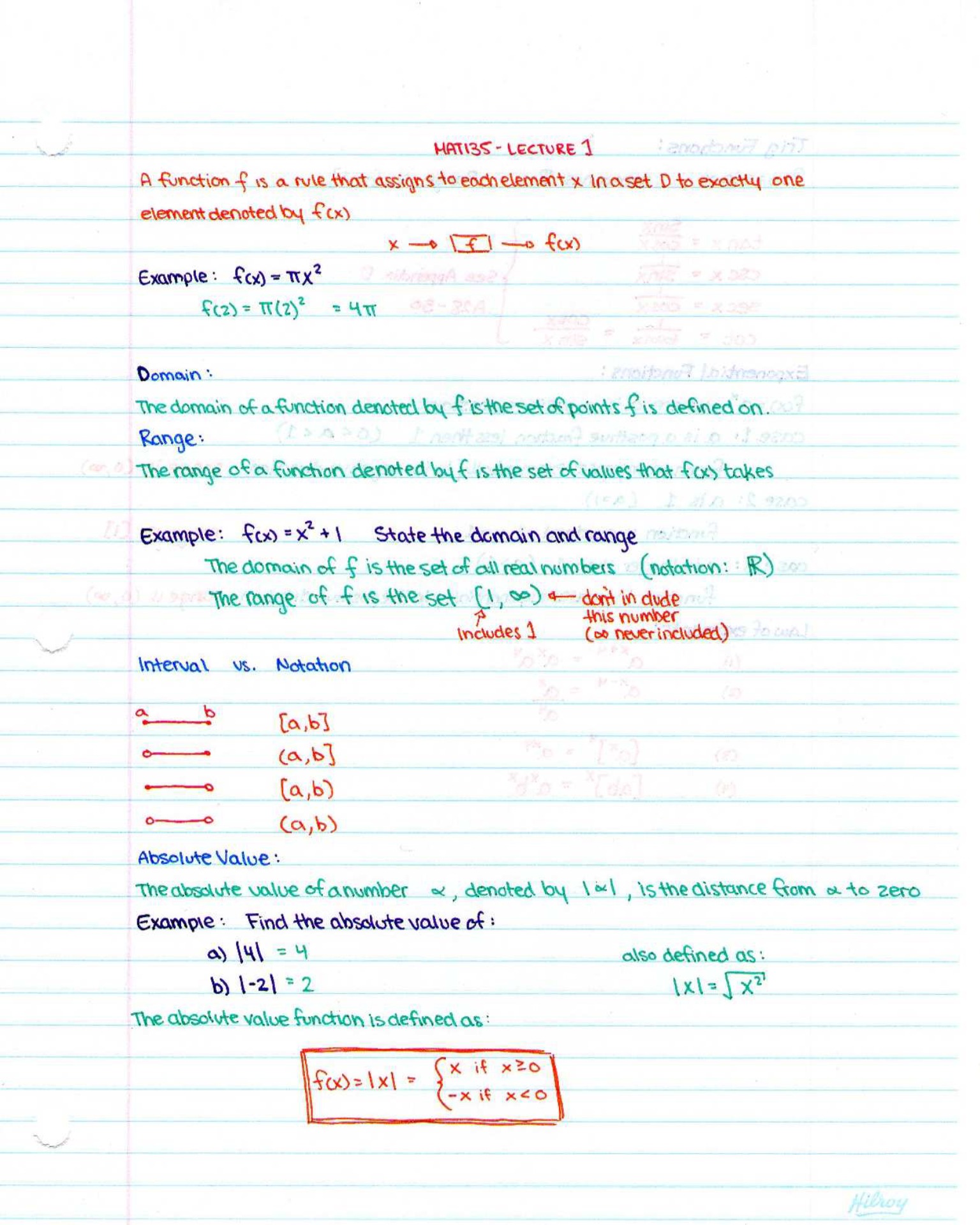 Lecture Notes for MAT135
