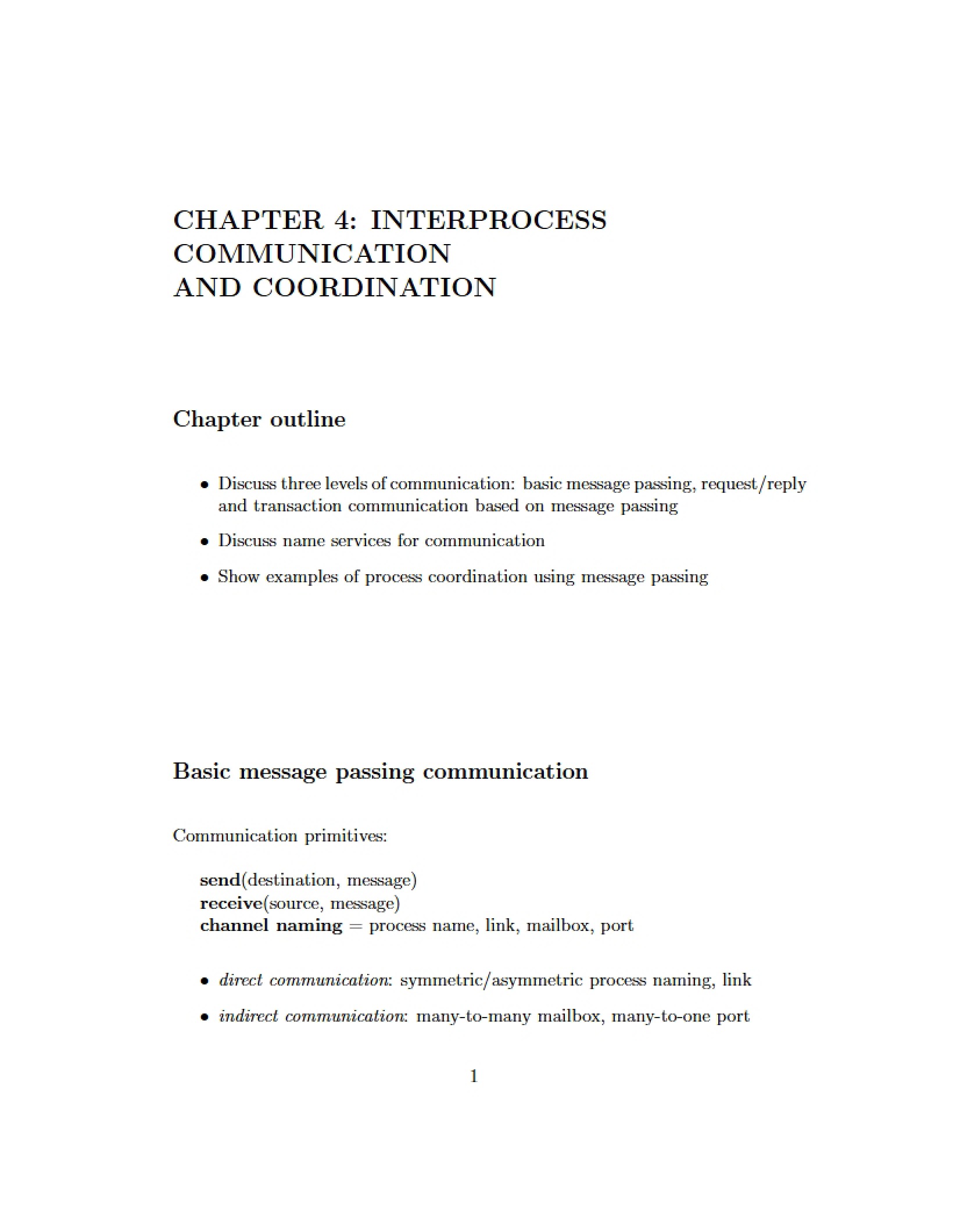 Coordination and IPC
