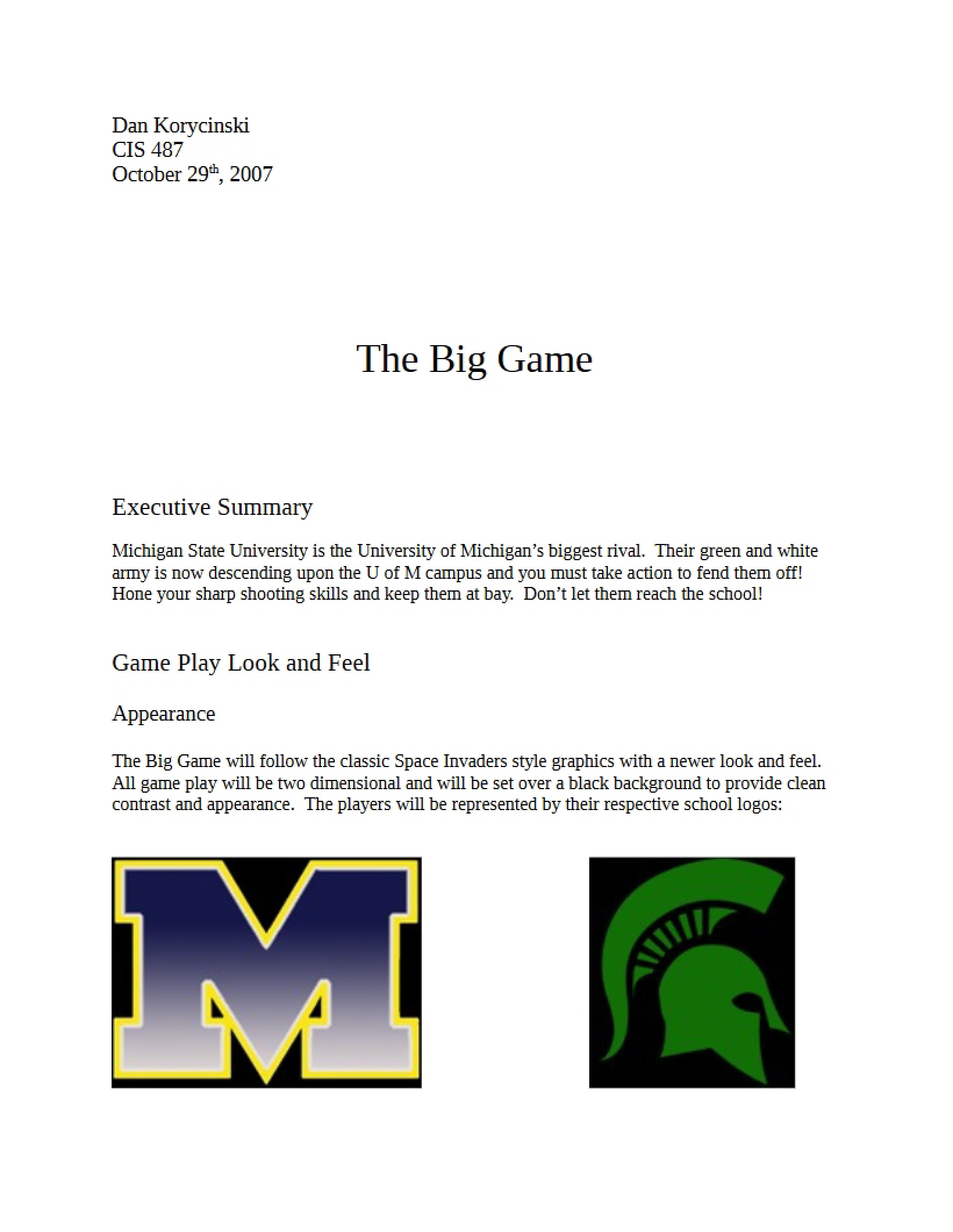 Big Game Concept